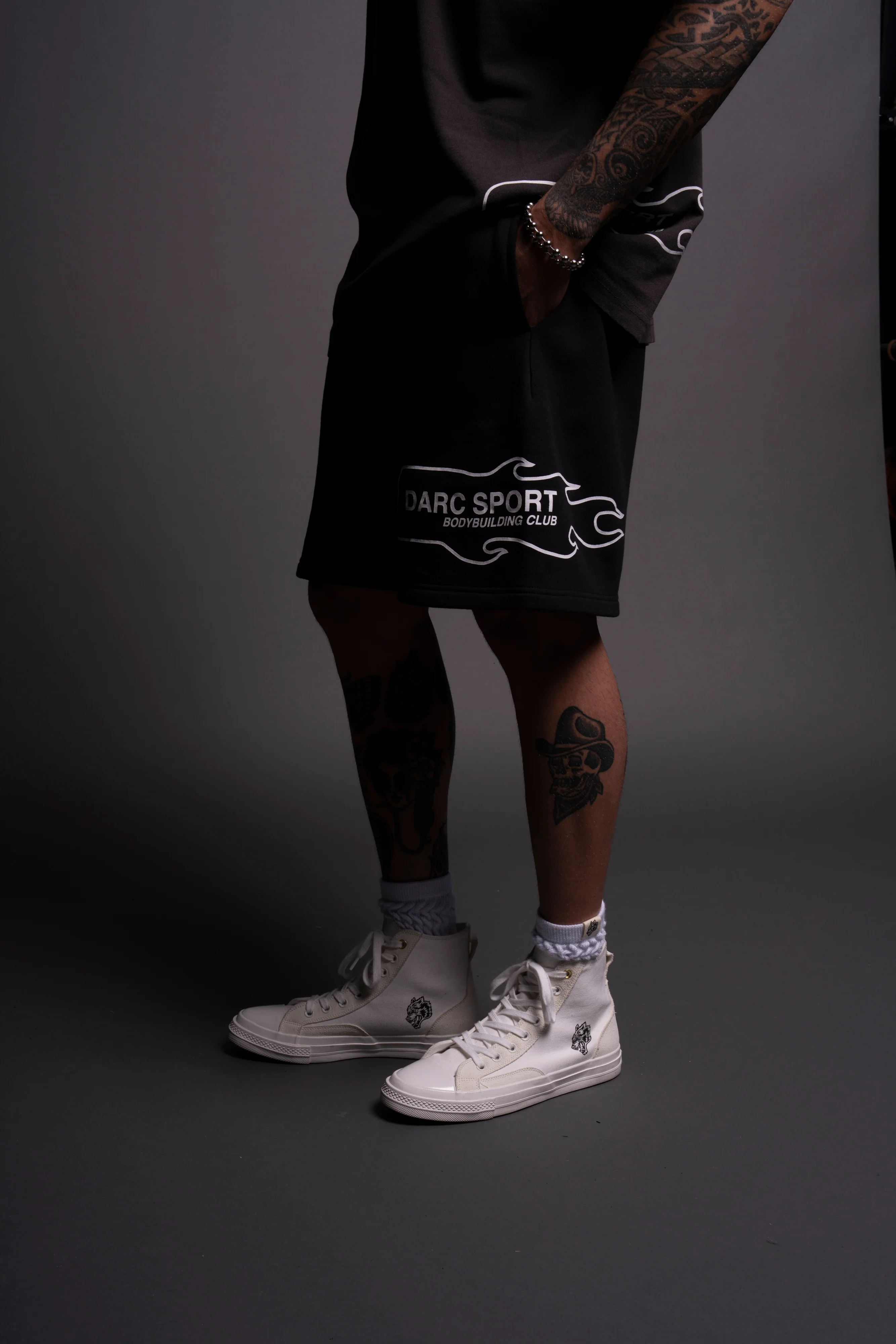 Riders Oversized Post Lounge Sweat Shorts in Black - Image 4