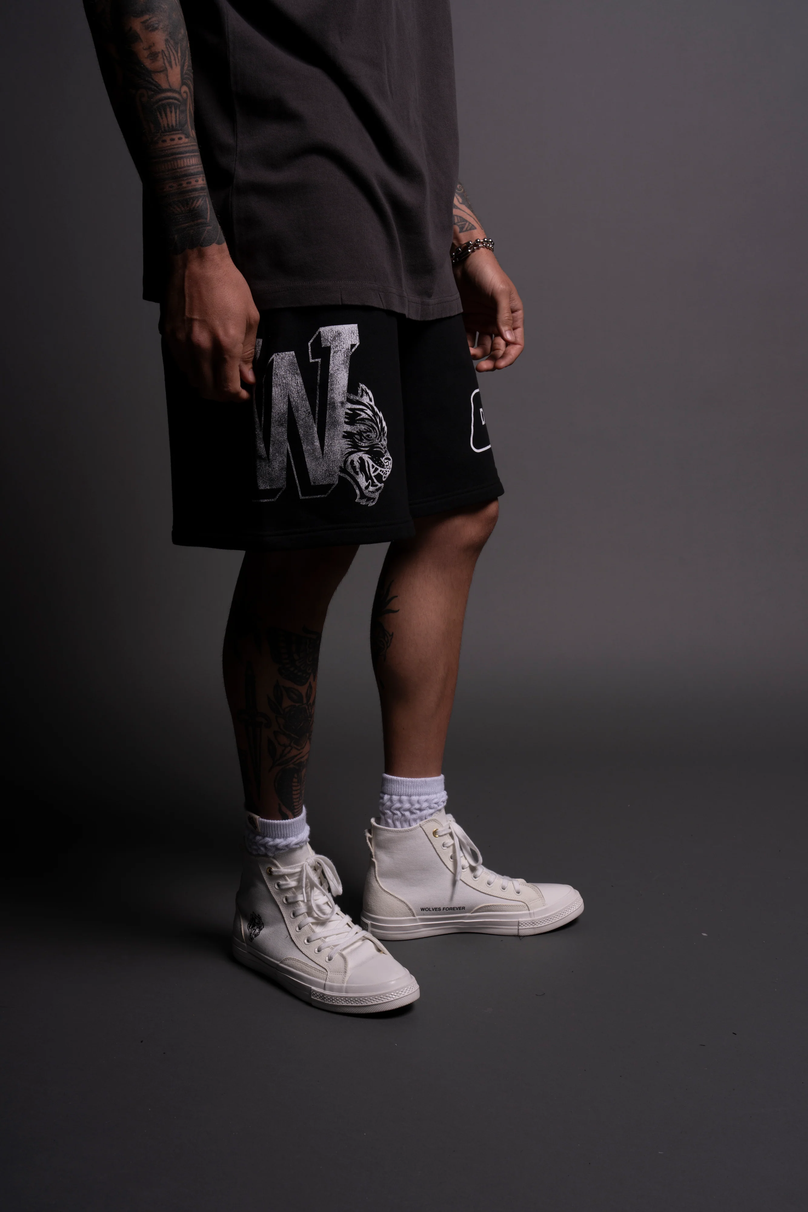 Riders Oversized Post Lounge Sweat Shorts in Black - Image 5