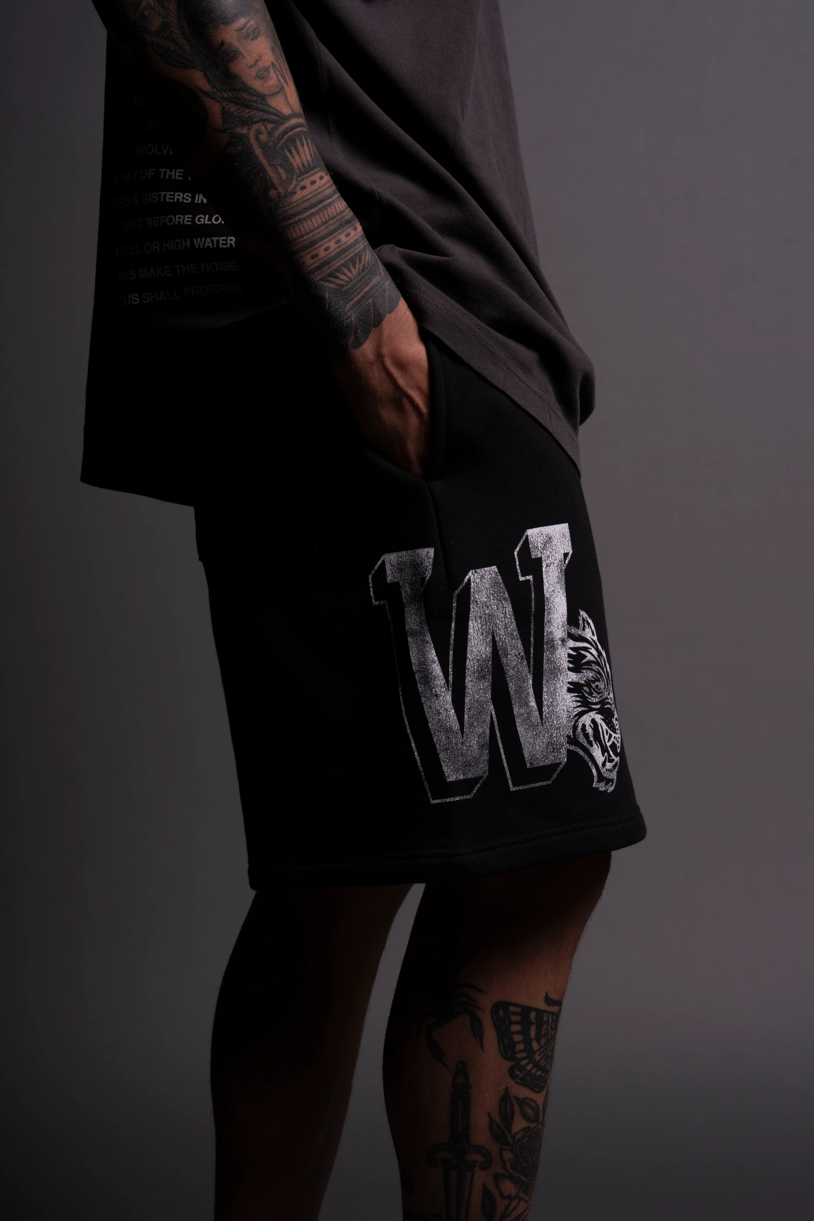 Riders Oversized Post Lounge Sweat Shorts in Black - Image 7