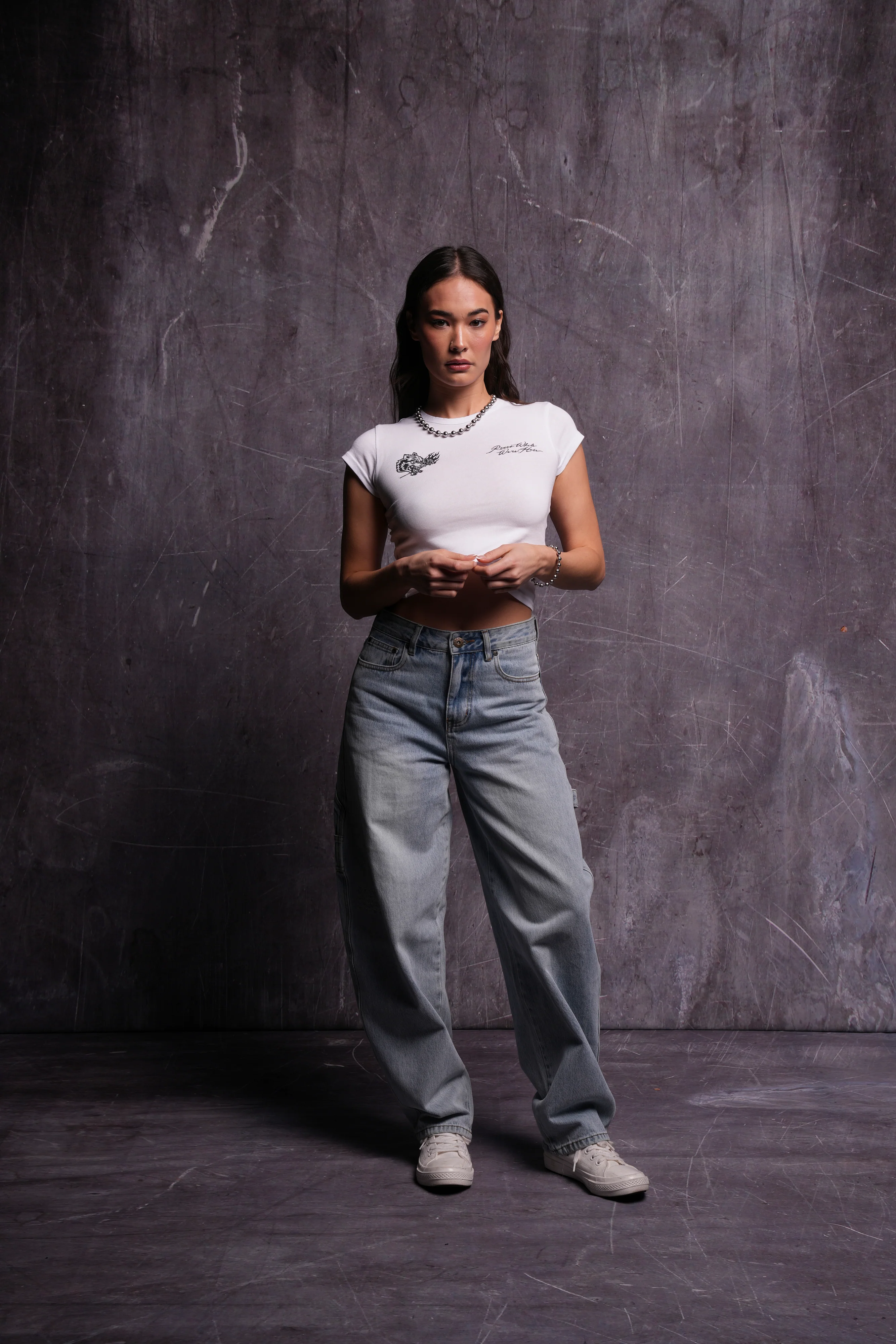 Roses While We're Here "Baby" Tee in White - Image 7