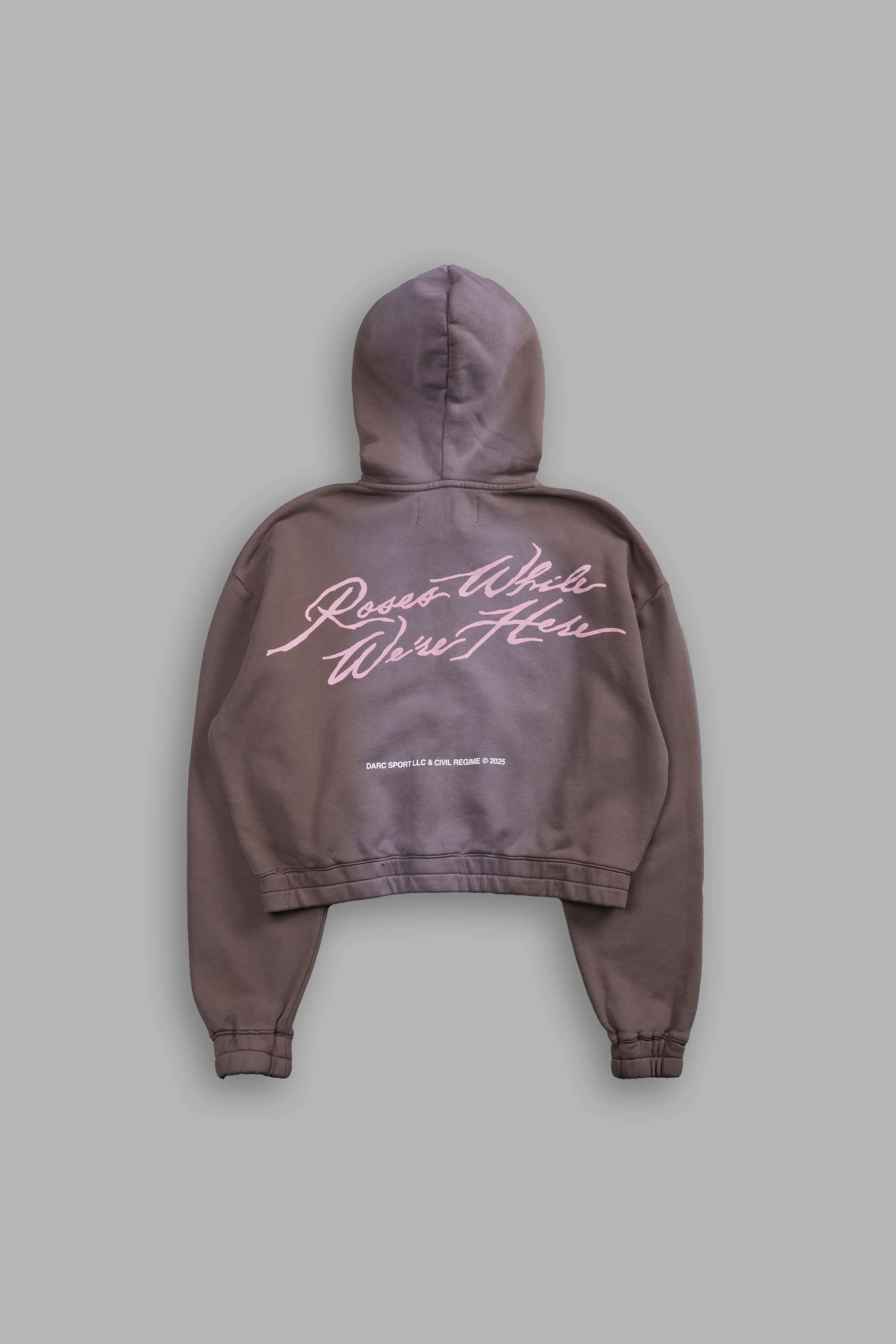 Roses While We're Here "Chambers" (Cropped) Zip Hoodie in Mojave Brown Sun Fade - Image 4
