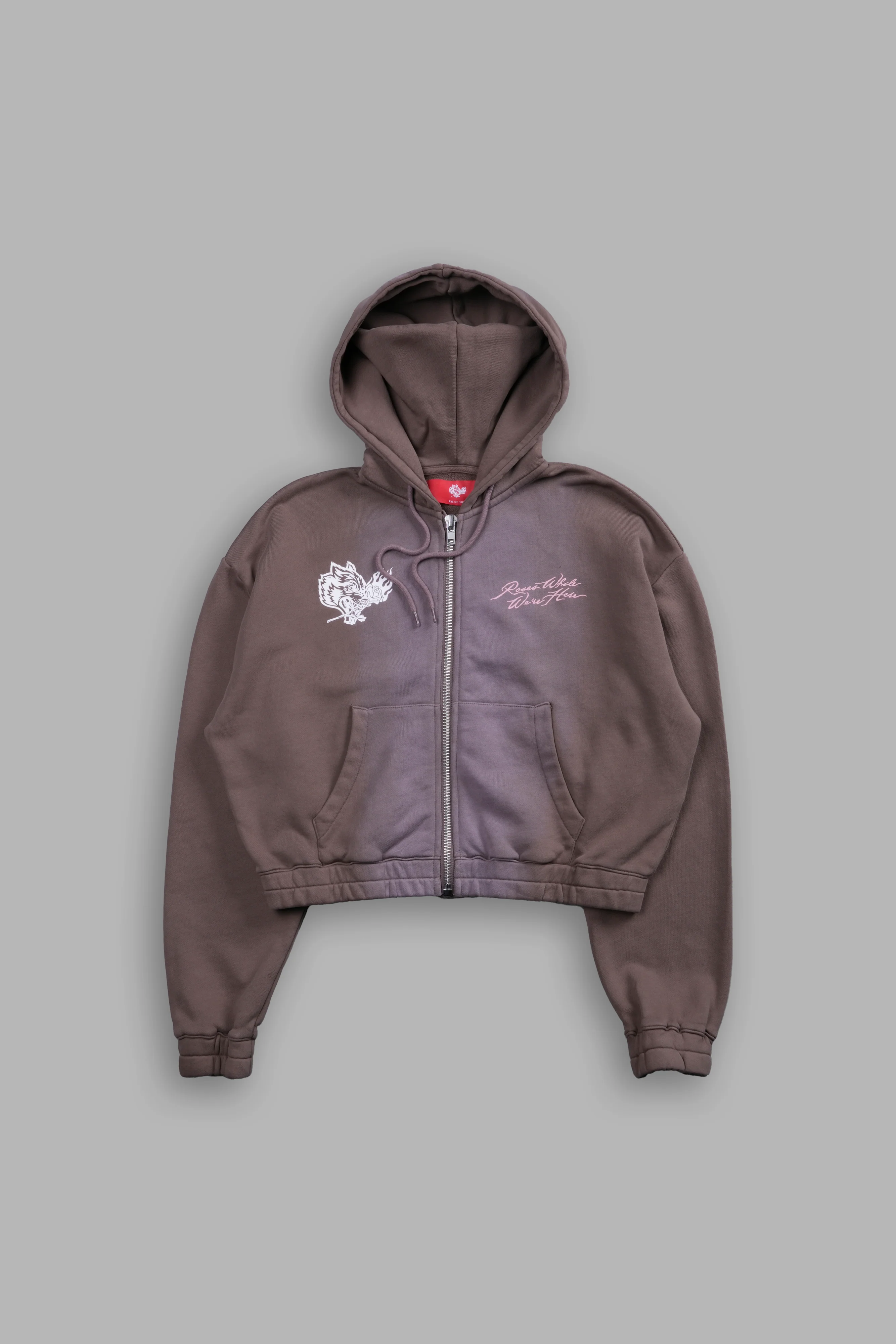 Roses While We're Here "Chambers" (Cropped) Zip Hoodie in Mojave Brown Sun Fade - Image 5