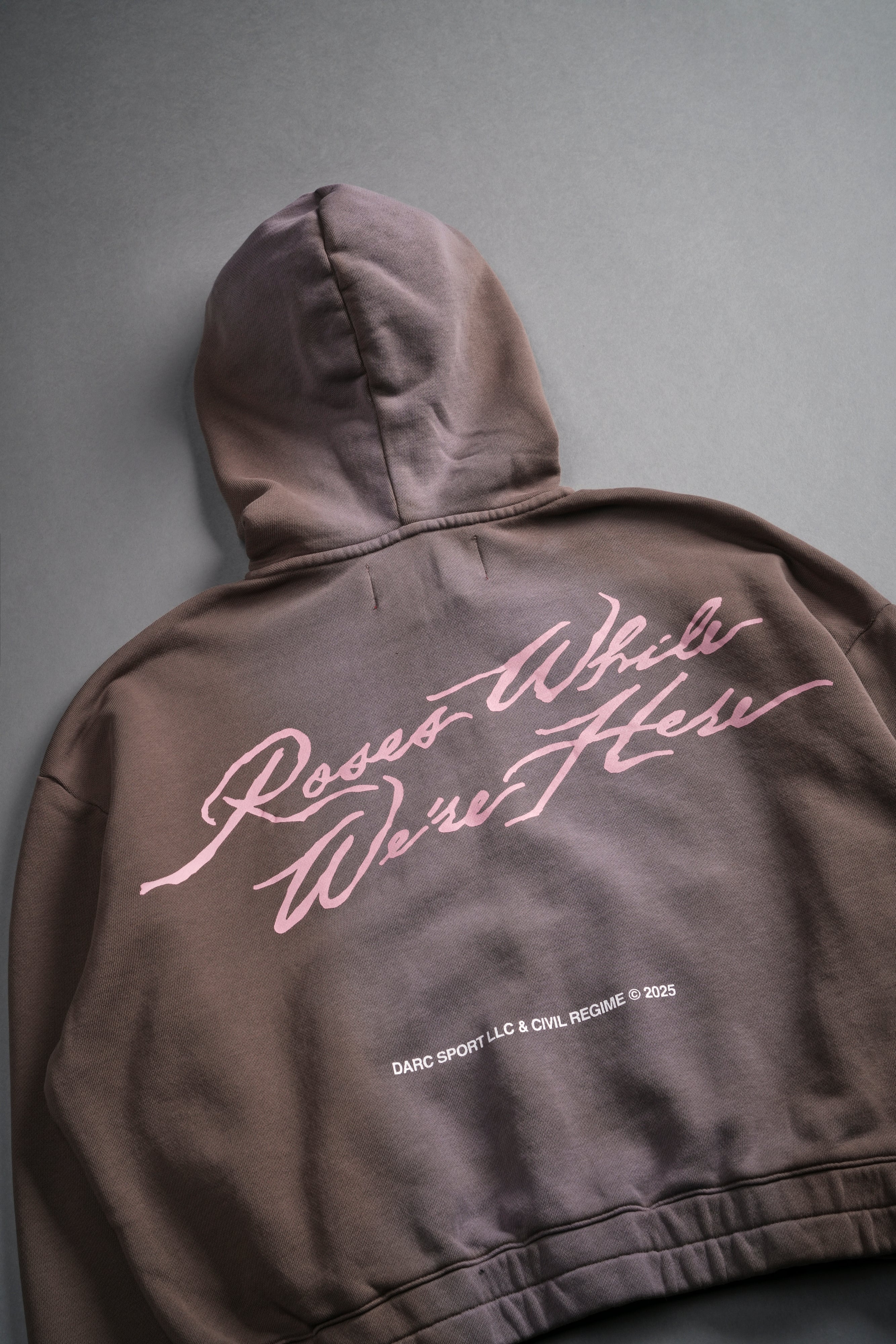Roses While We're Here "Chambers" (Cropped) Zip Hoodie in Mojave Brown Sun Fade - Image 9