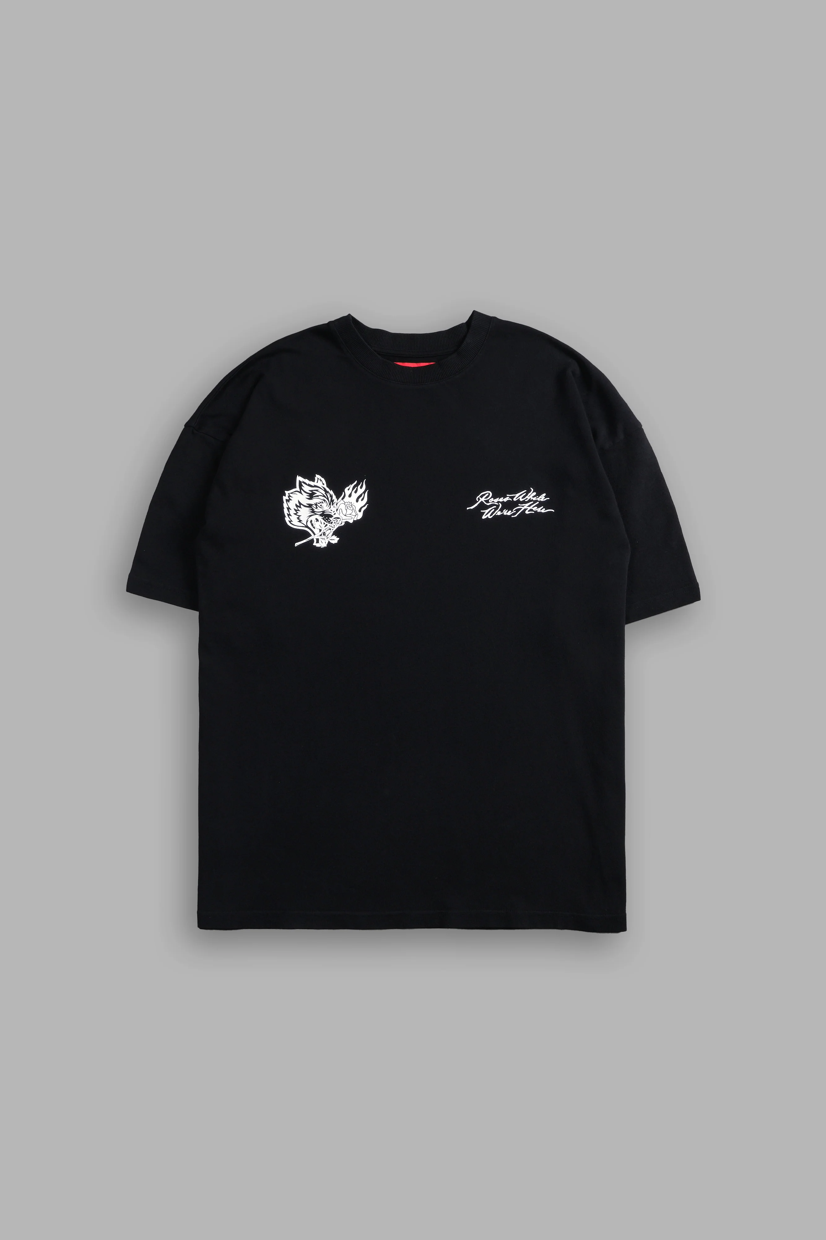 Roses While We're Here "Premium" Oversized Tee in Black - Image 3