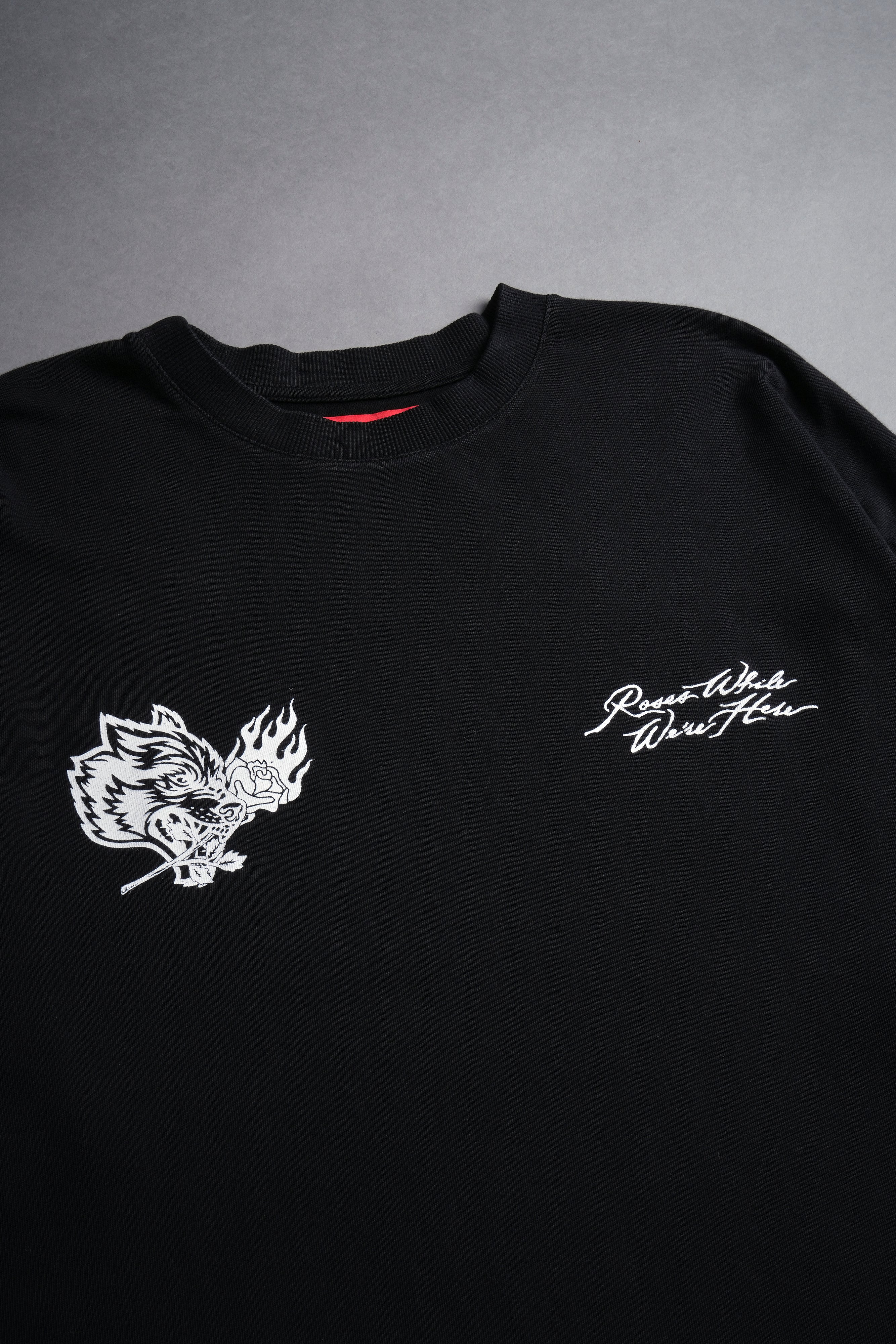Roses While We're Here "Premium" Oversized Tee in Black - Image 4