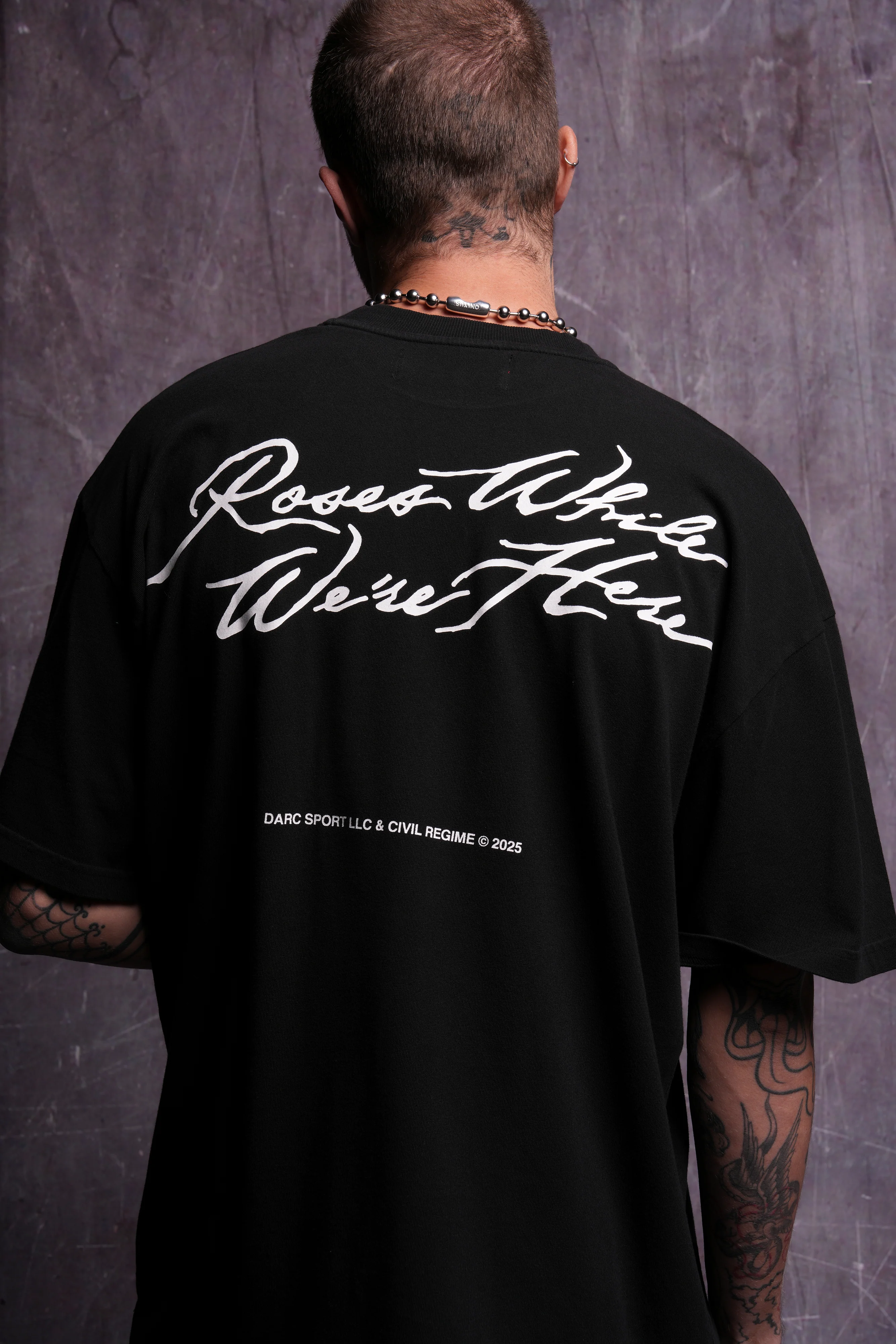 Roses While We're Here "Premium" Oversized Tee in Black - Image 7