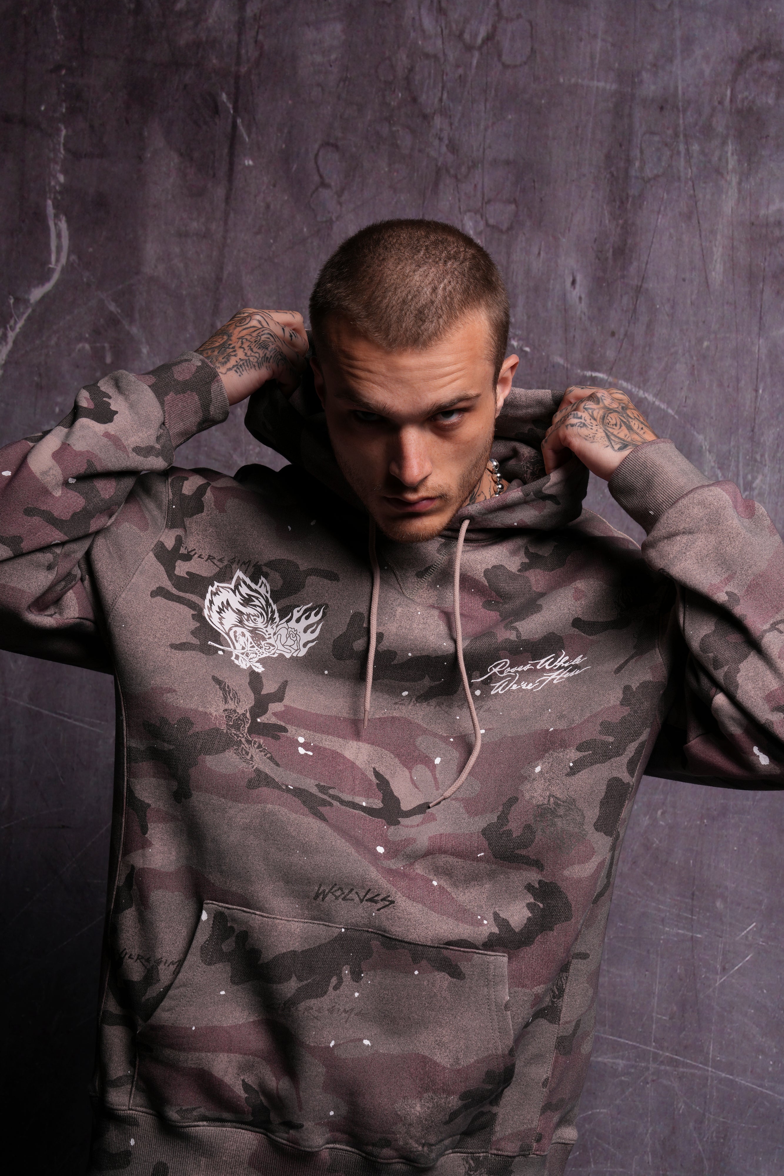 Roses While We're Here "Wyoming" Unisex Hoodie in Blooming Woodland Camo - Image 8