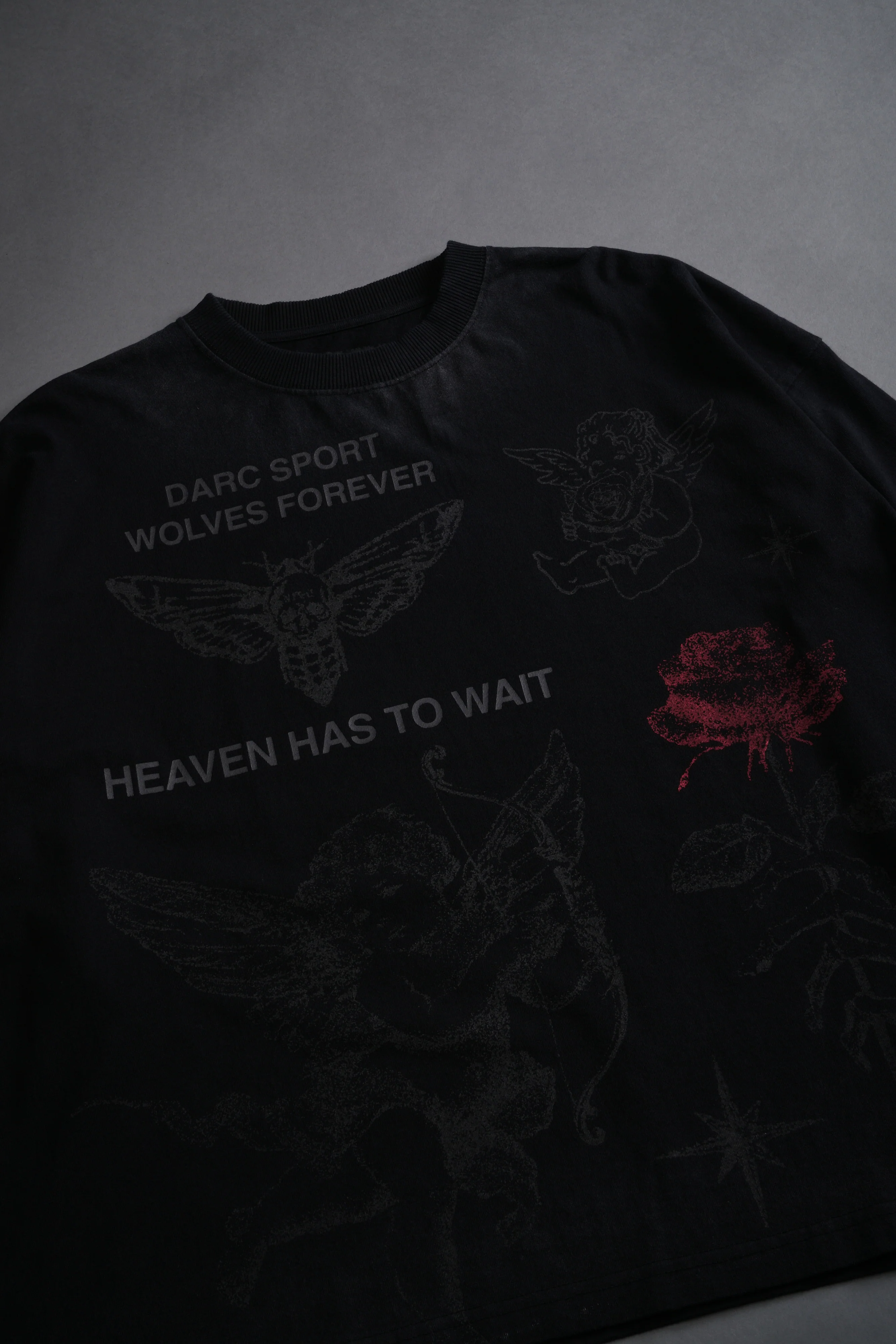 Sacred Flash Grunge "Box Cut" L/S Tee in Black Drift Wash - Image 4