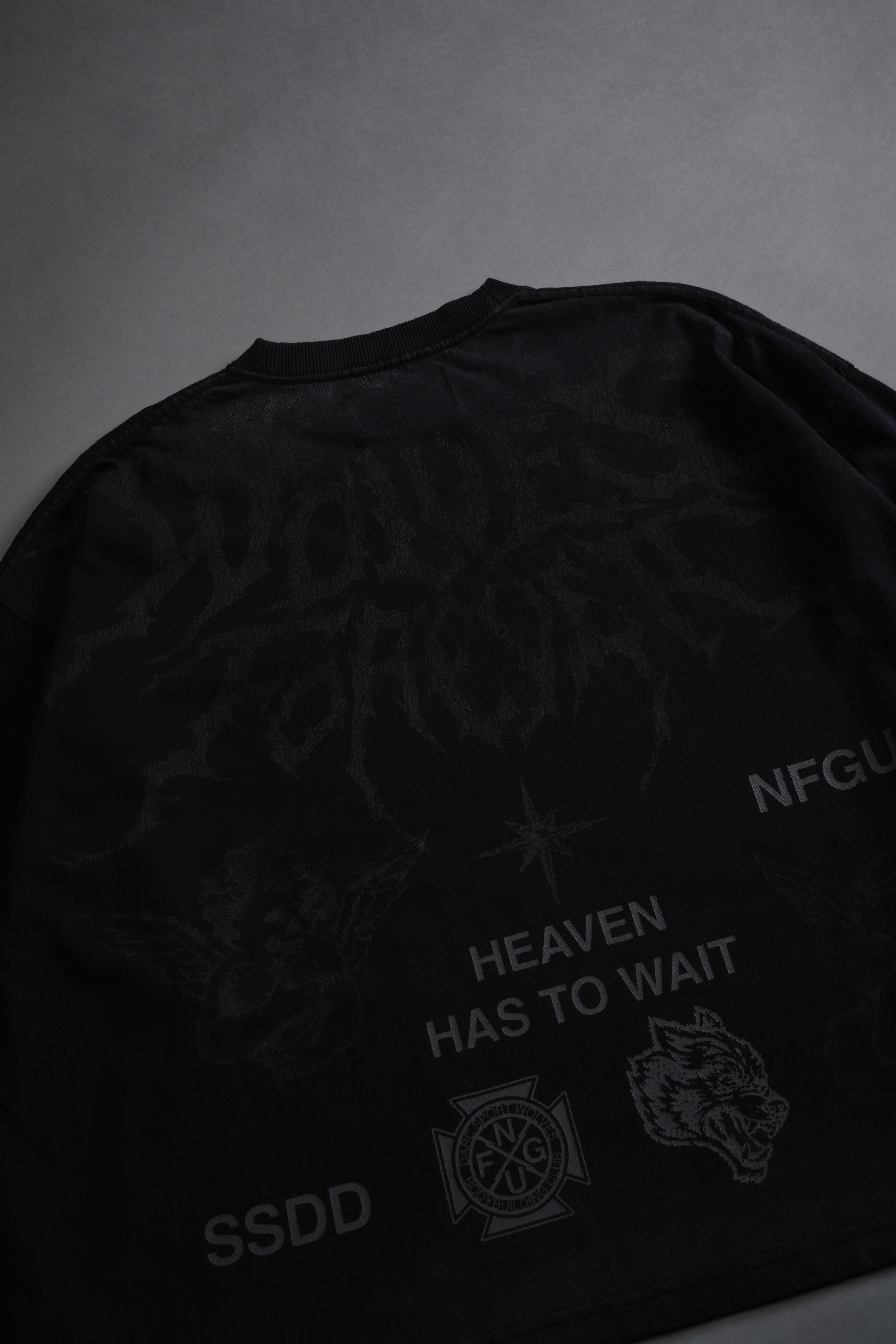 Sacred Flash Grunge "Box Cut" L/S Tee in Black Drift Wash - Image 9
