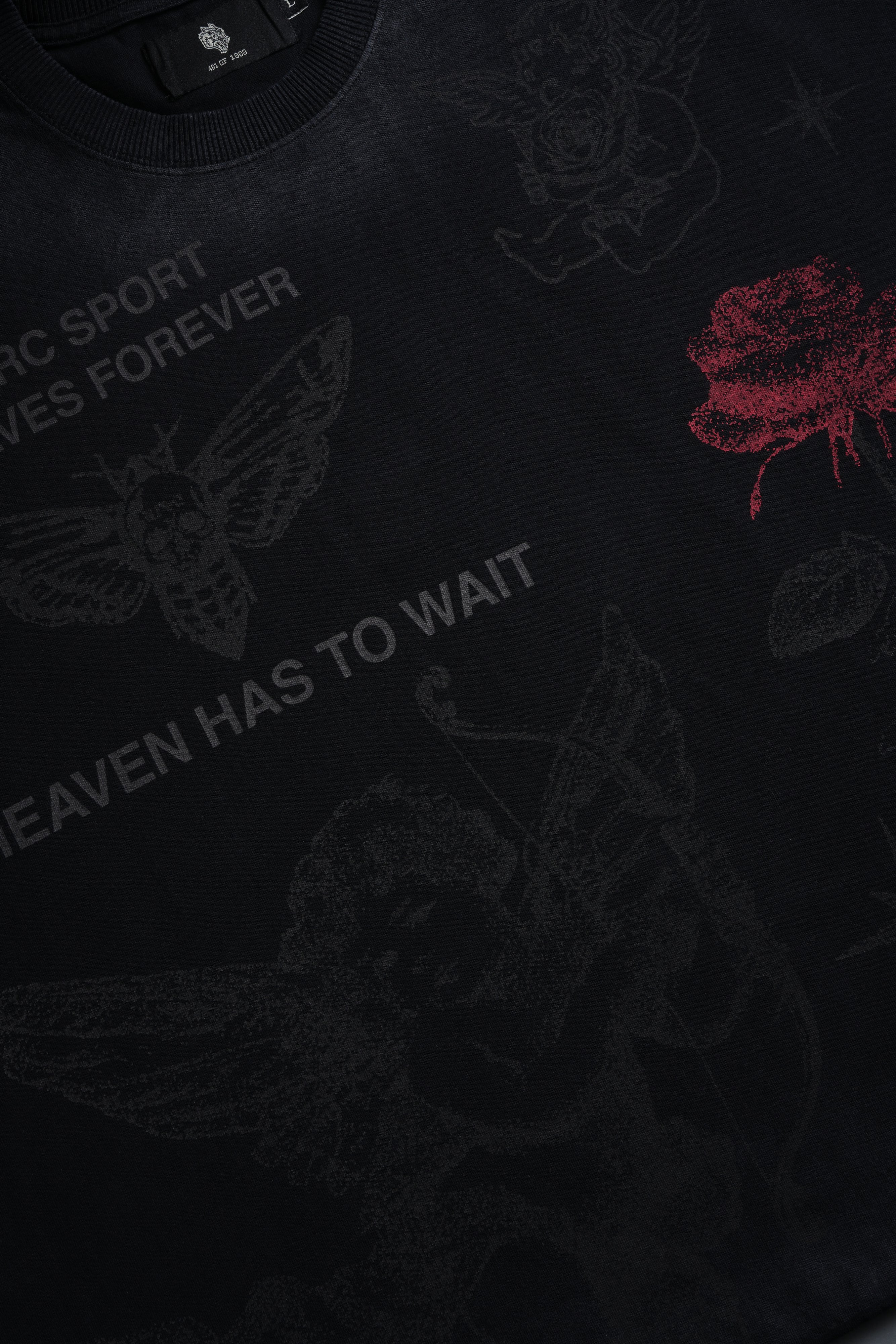 Sacred Flash Grunge Cut-Off Tee in Black Drift Wash - Image 5