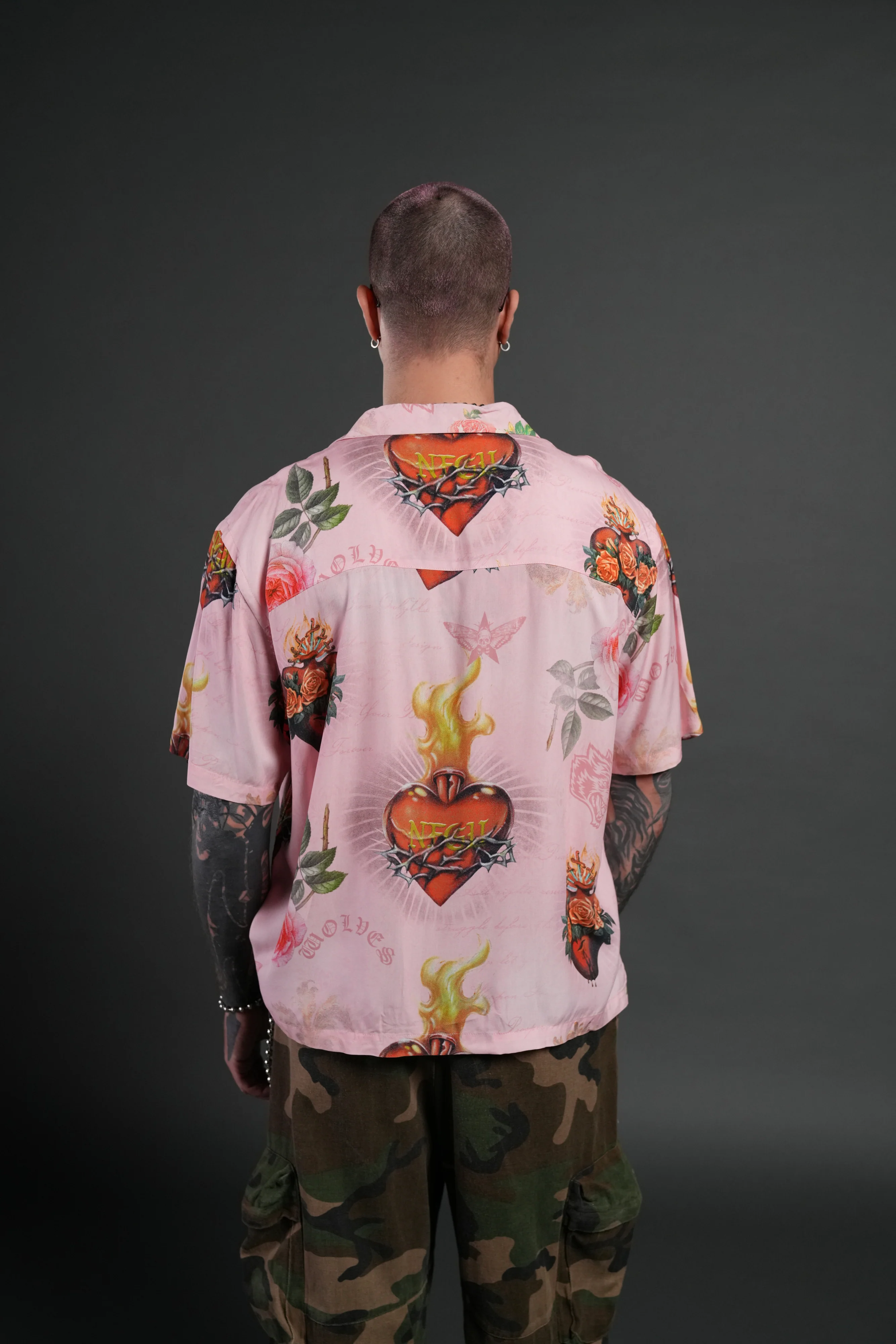 Sacred Path Mid-Length Button Up in Corazon de Devocion - Image 3