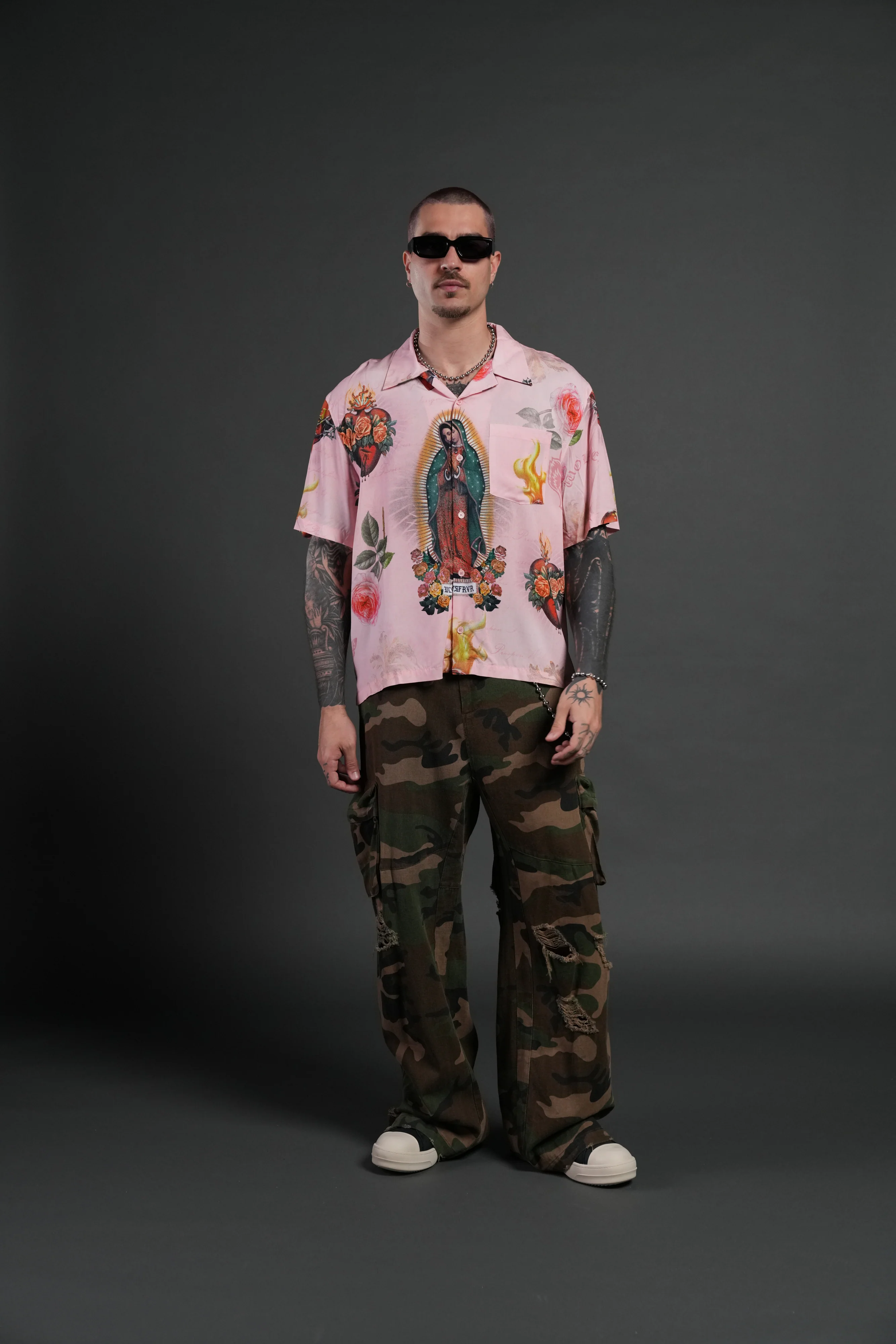 Sacred Path Mid-Length Button Up in Corazon de Devocion - Image 6