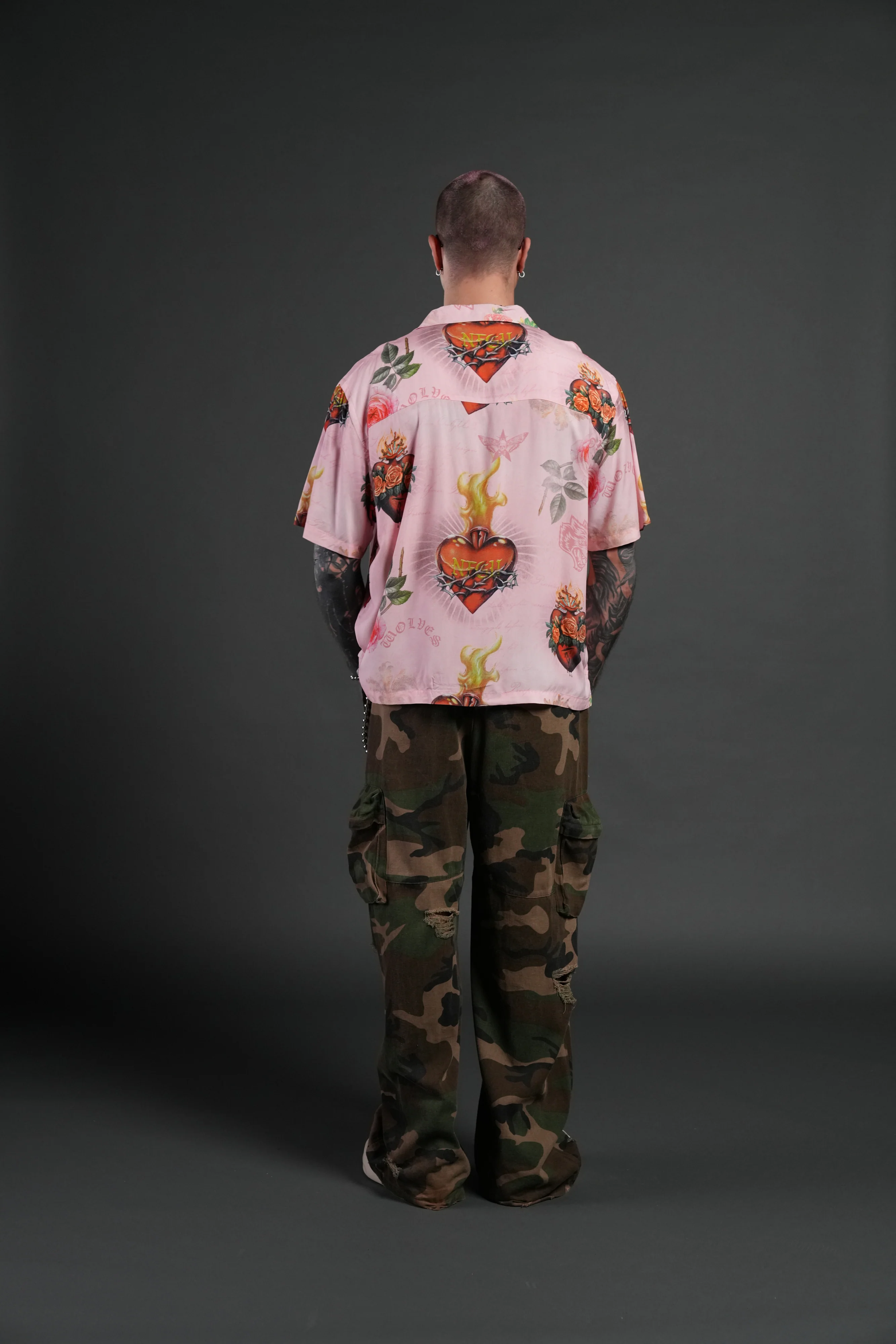 Sacred Path Mid-Length Button Up in Corazon de Devocion - Image 7