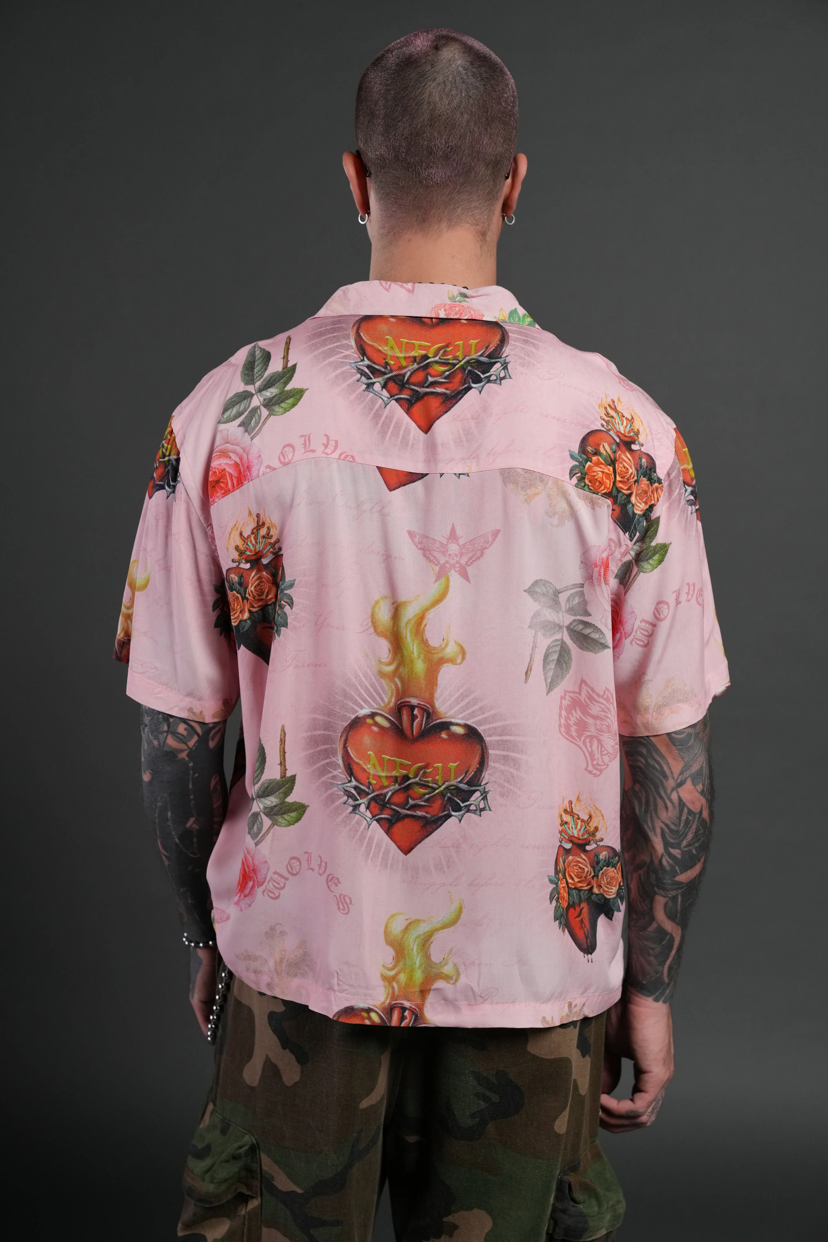 Sacred Path Mid-Length Button Up in Corazon de Devocion - Image 9