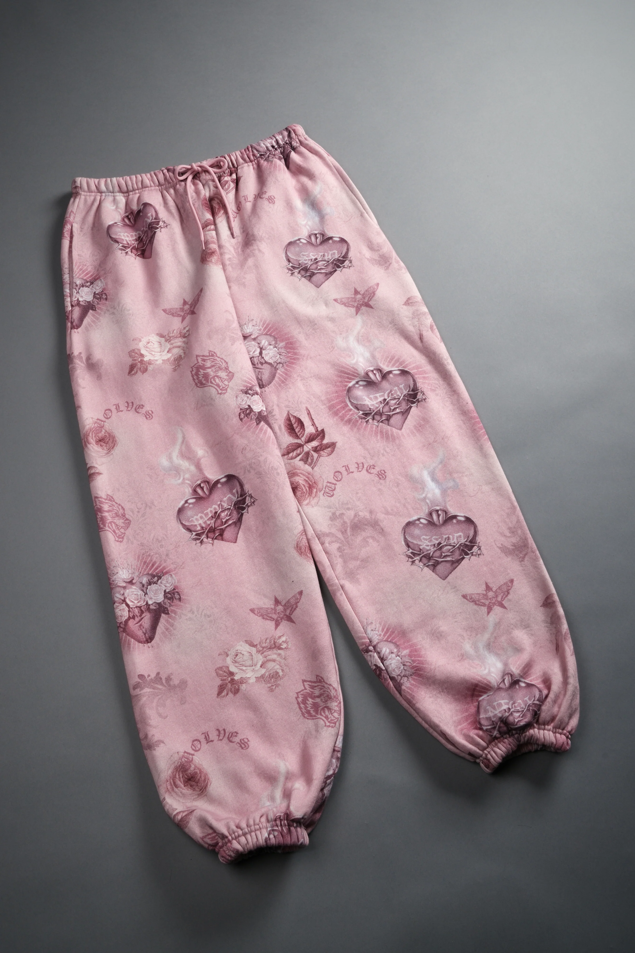 Sacred Path Unisex Lightweight Lounger Sweat Pants in Corazon de Devocion Tonal - Image 10