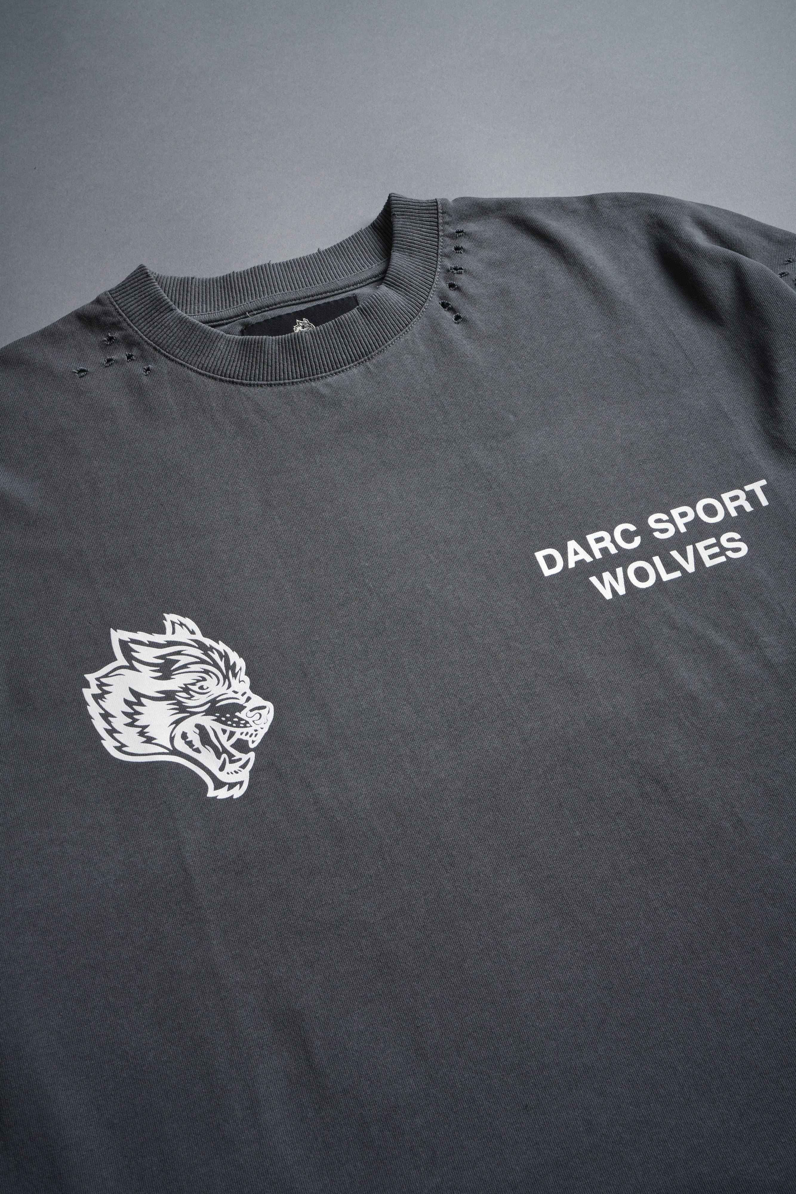 Sangrado Distressed Grunge "Box Cut" Tee in Slate Gray - Image 10