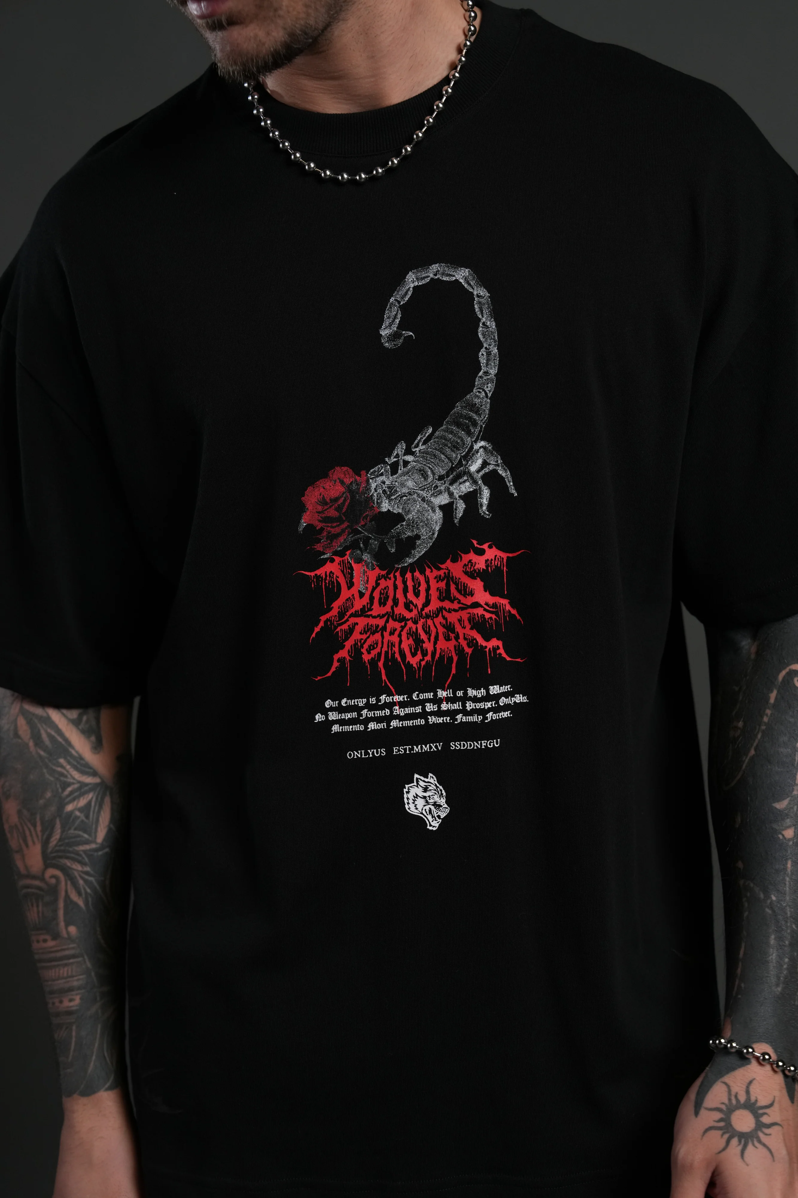 Scorpion Thorns "Premium" Oversized Tee in Black - Image 7