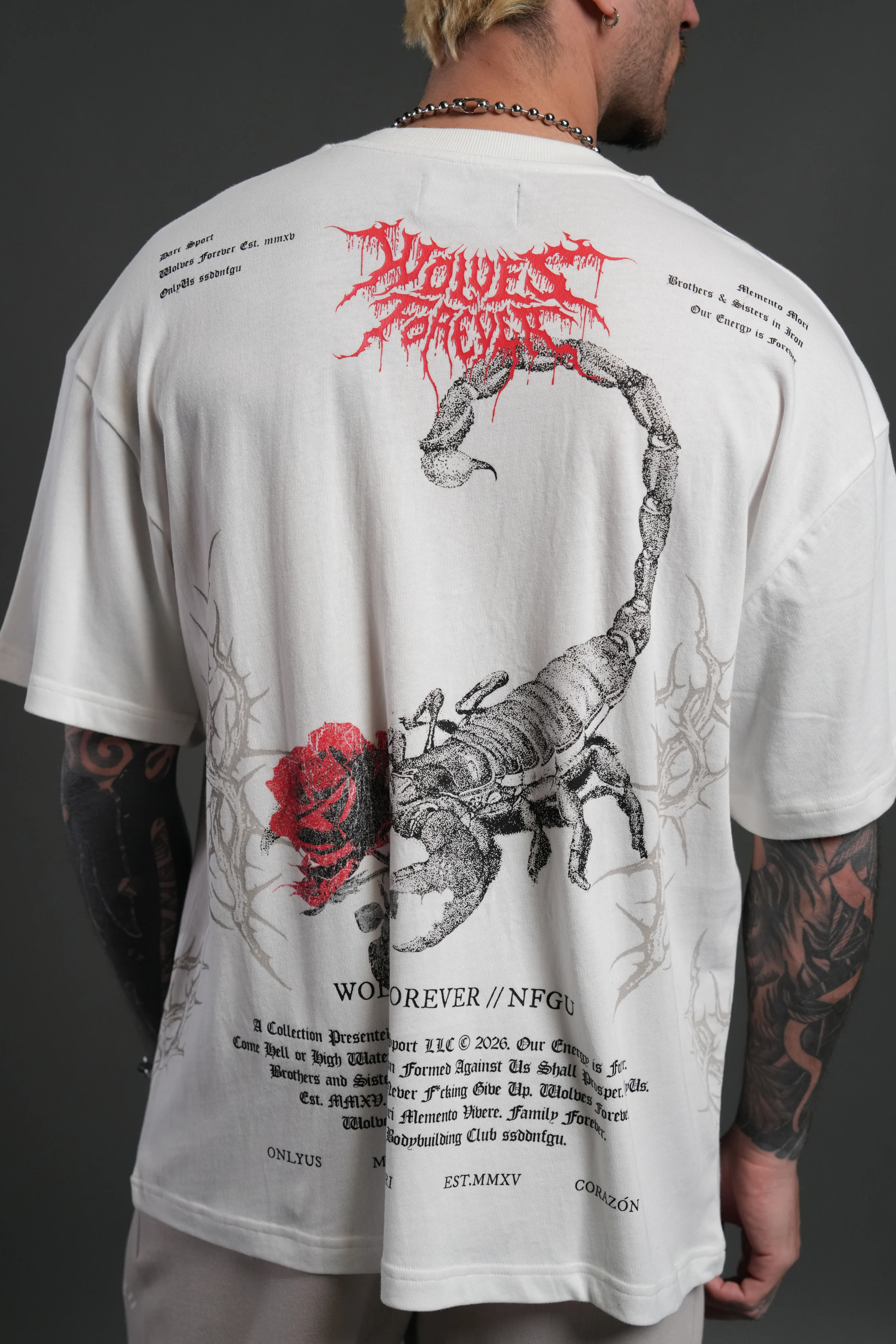 Scorpion Thorns "Premium" Oversized Tee in Cream - Image 5