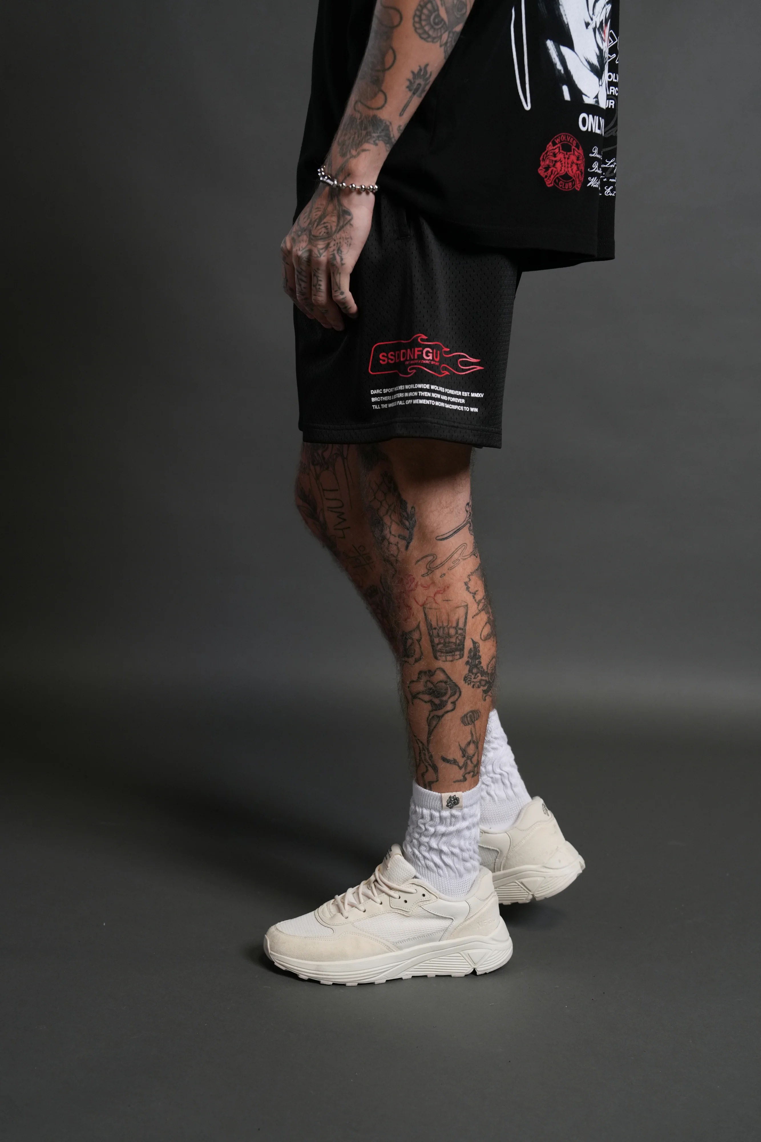 Shadow Hesh Mesh Shorts in Black - Image 4