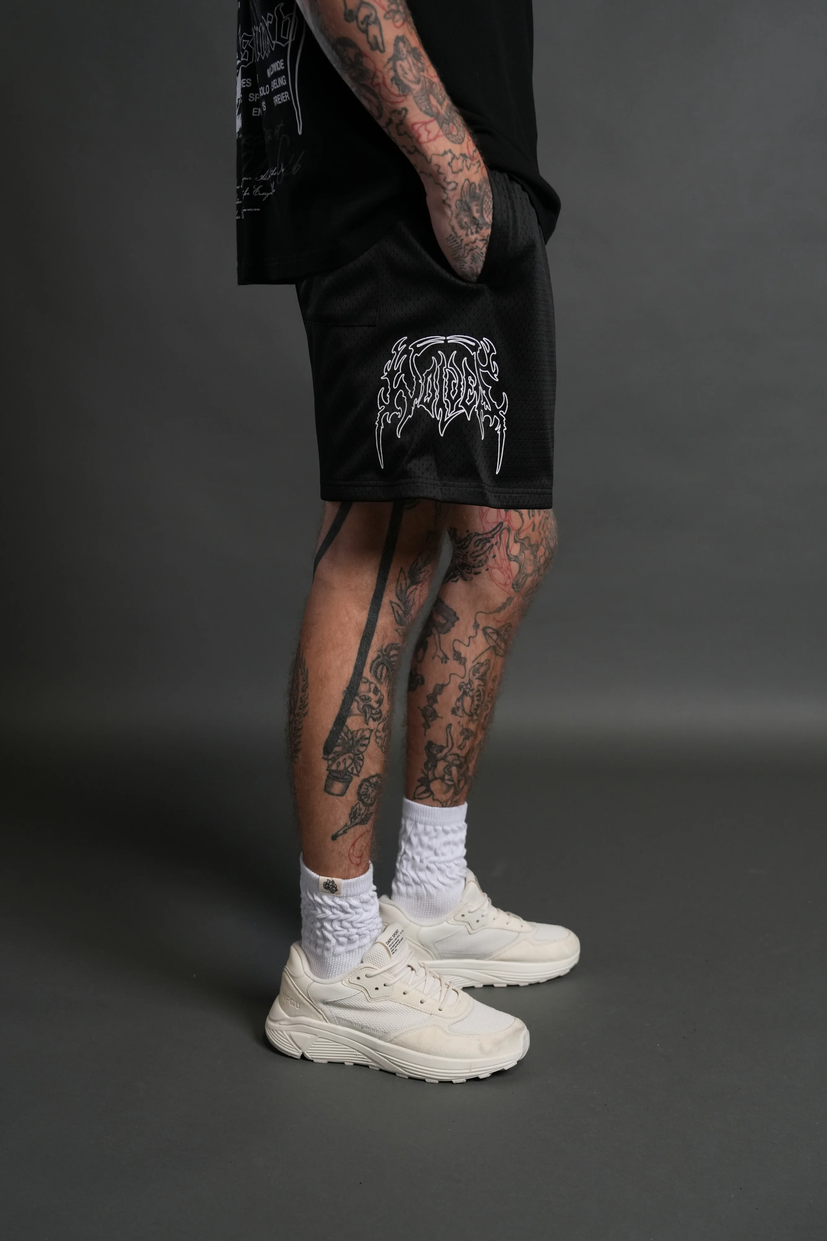Shadow Hesh Mesh Shorts in Black - Image 5
