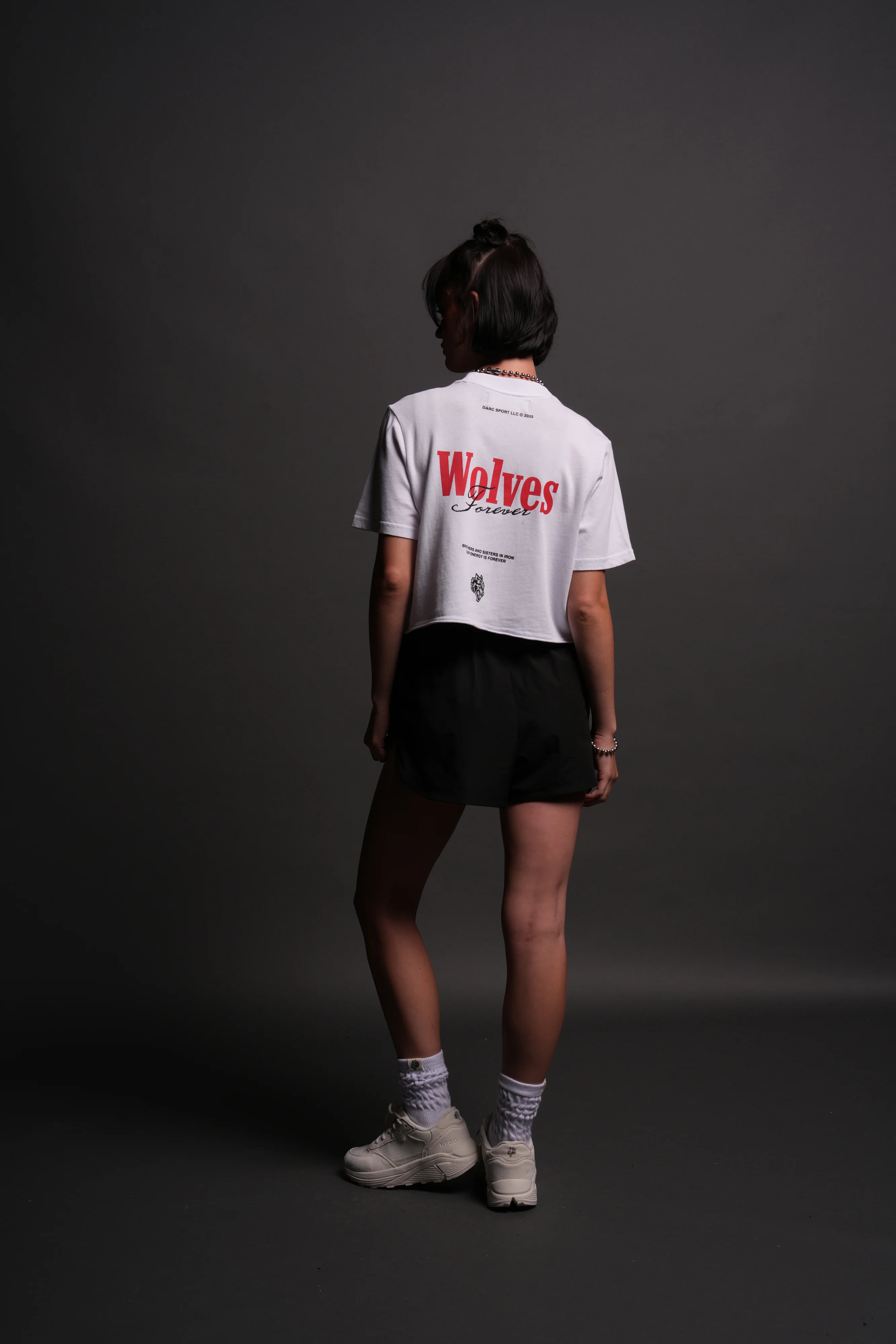 She Wlvs "Premium" (Cropped) Tee in White - Image 6