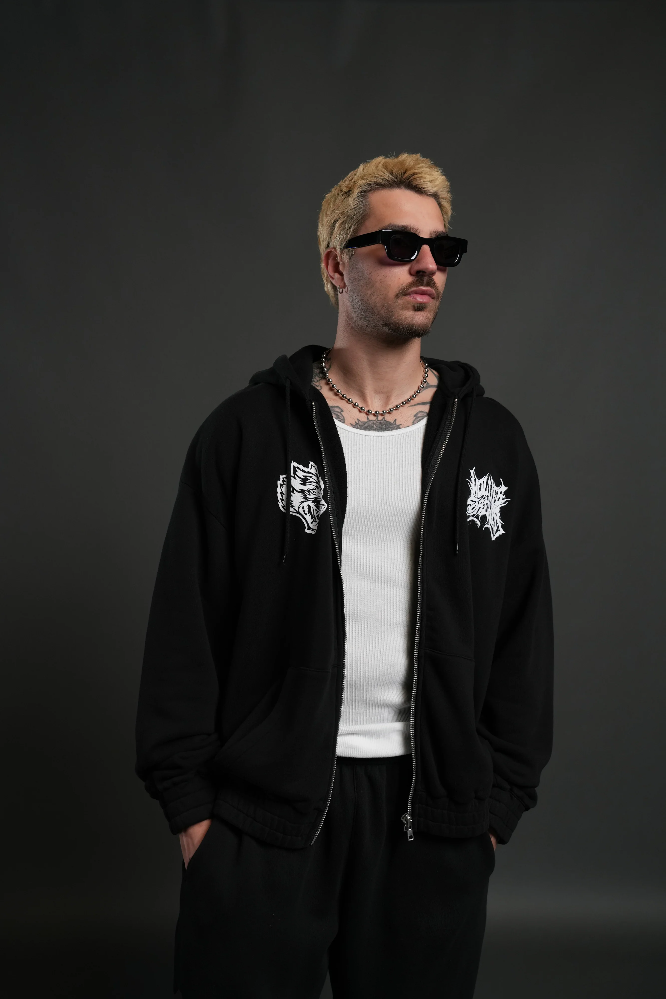Sheer Loyalty "Chambers" Zip Hoodie in Black - Image 2