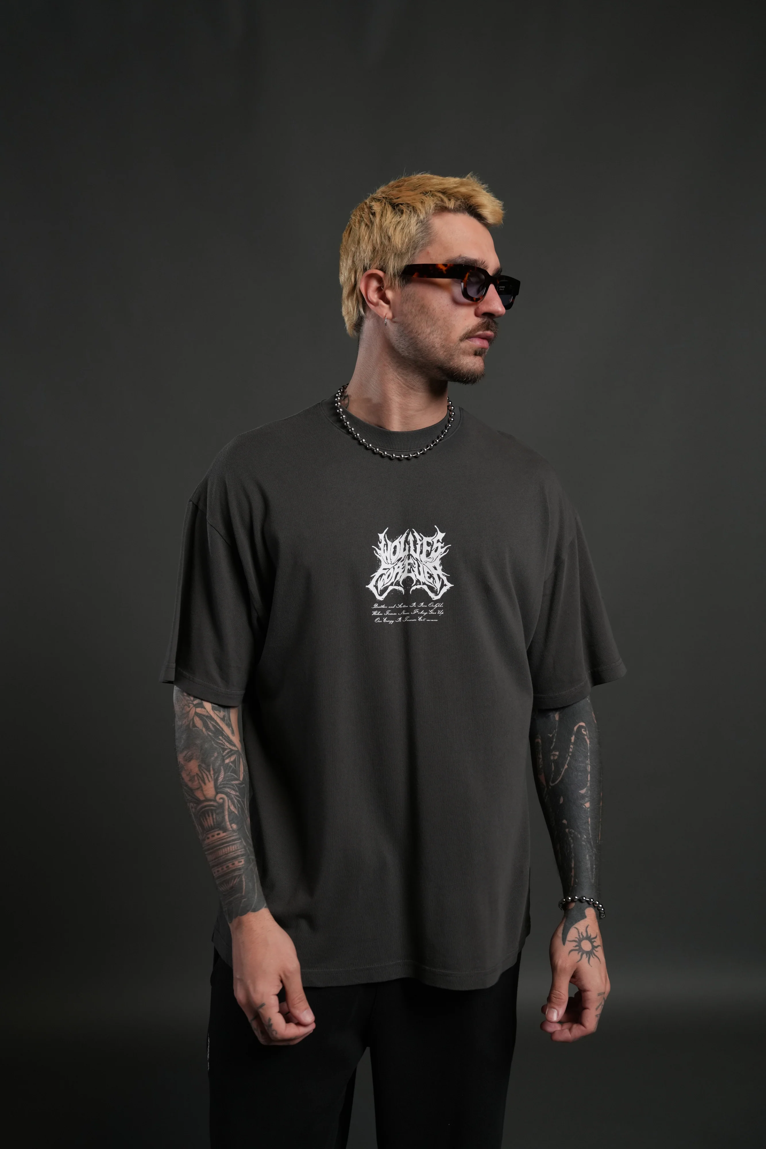 Sheer Loyalty "Premium" Oversized Tee in Wolf Gray - Image 2