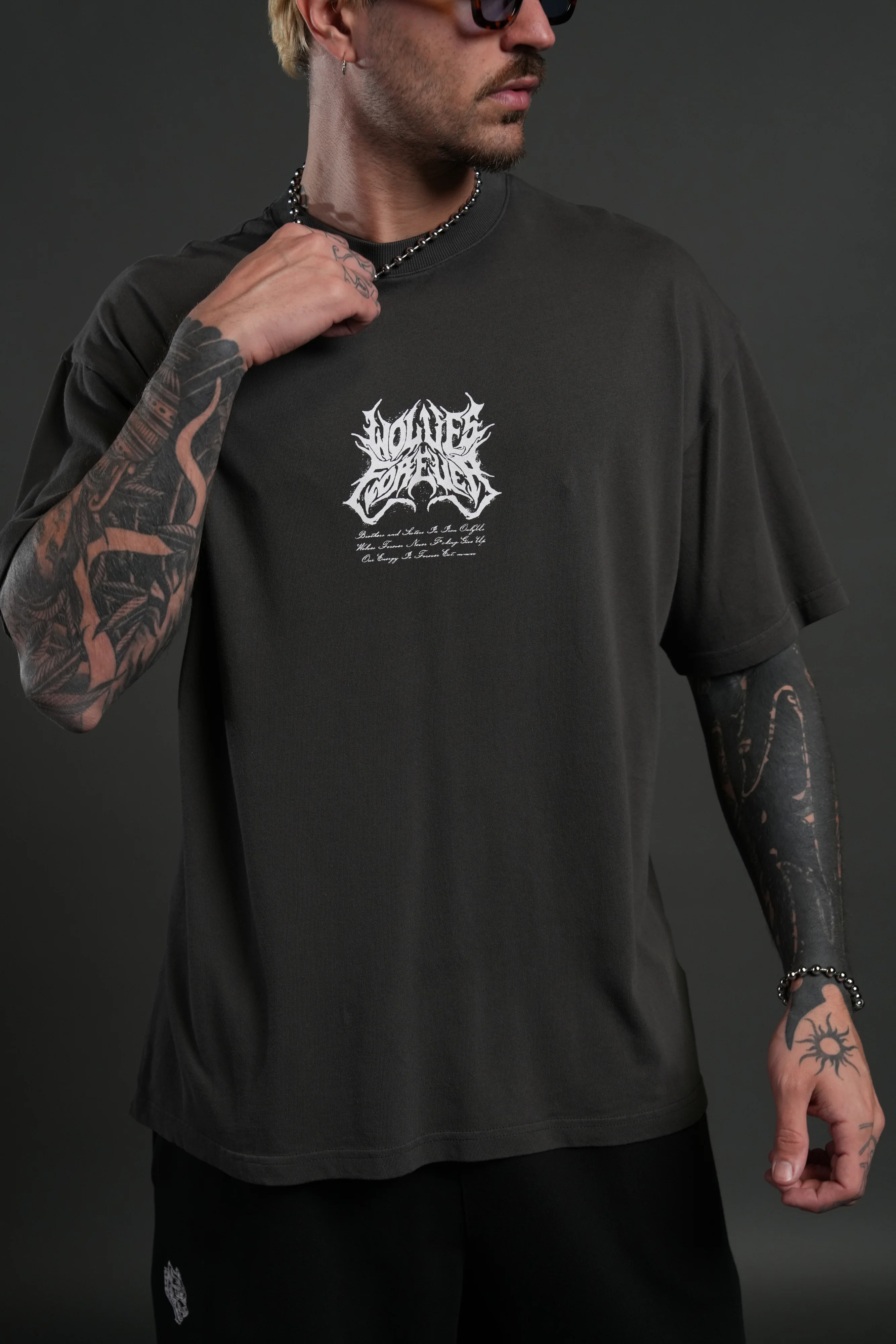 Sheer Loyalty "Premium" Oversized Tee in Wolf Gray - Image 6