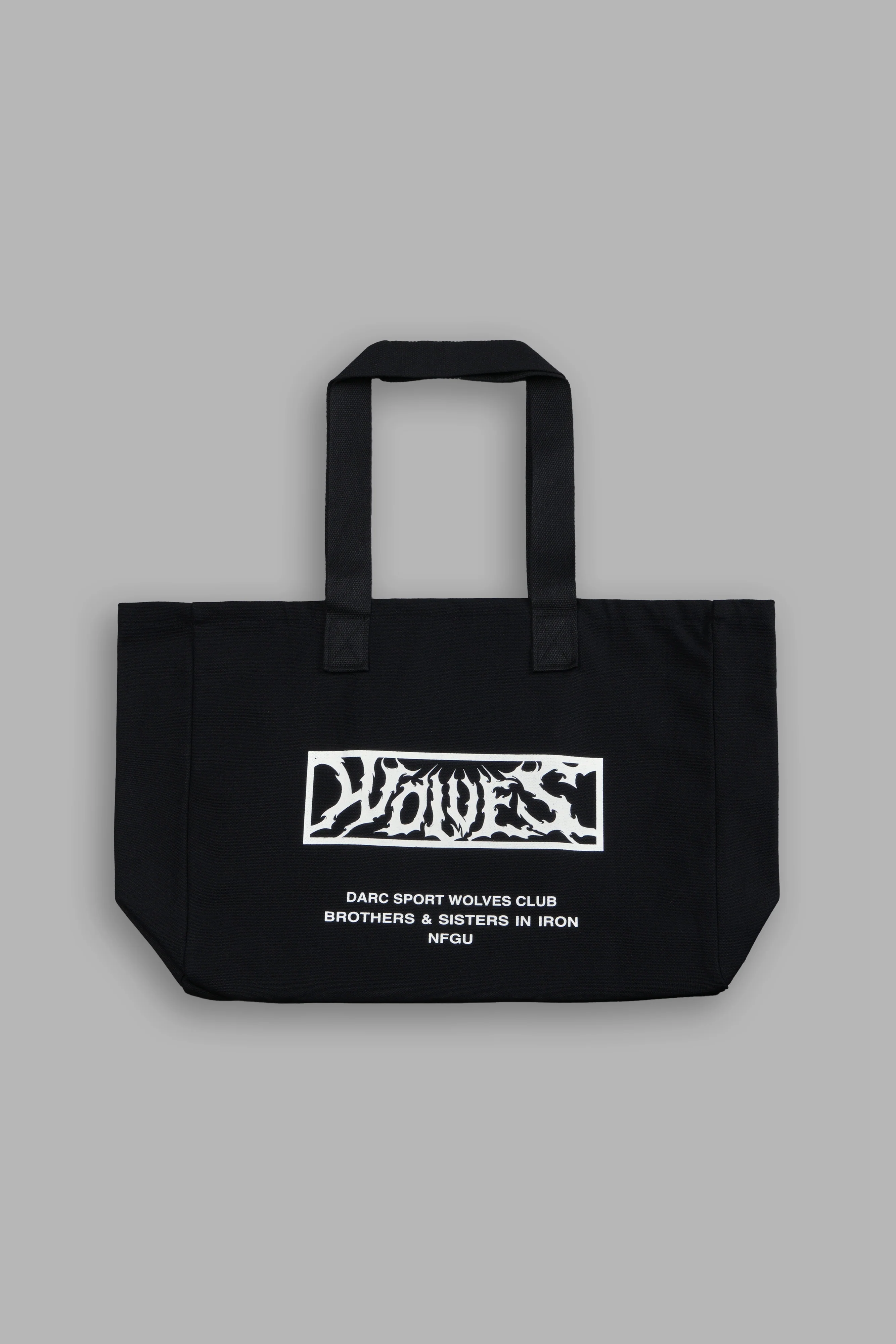 Shielded Heart Canvas Tote Bag in Black - Image 2
