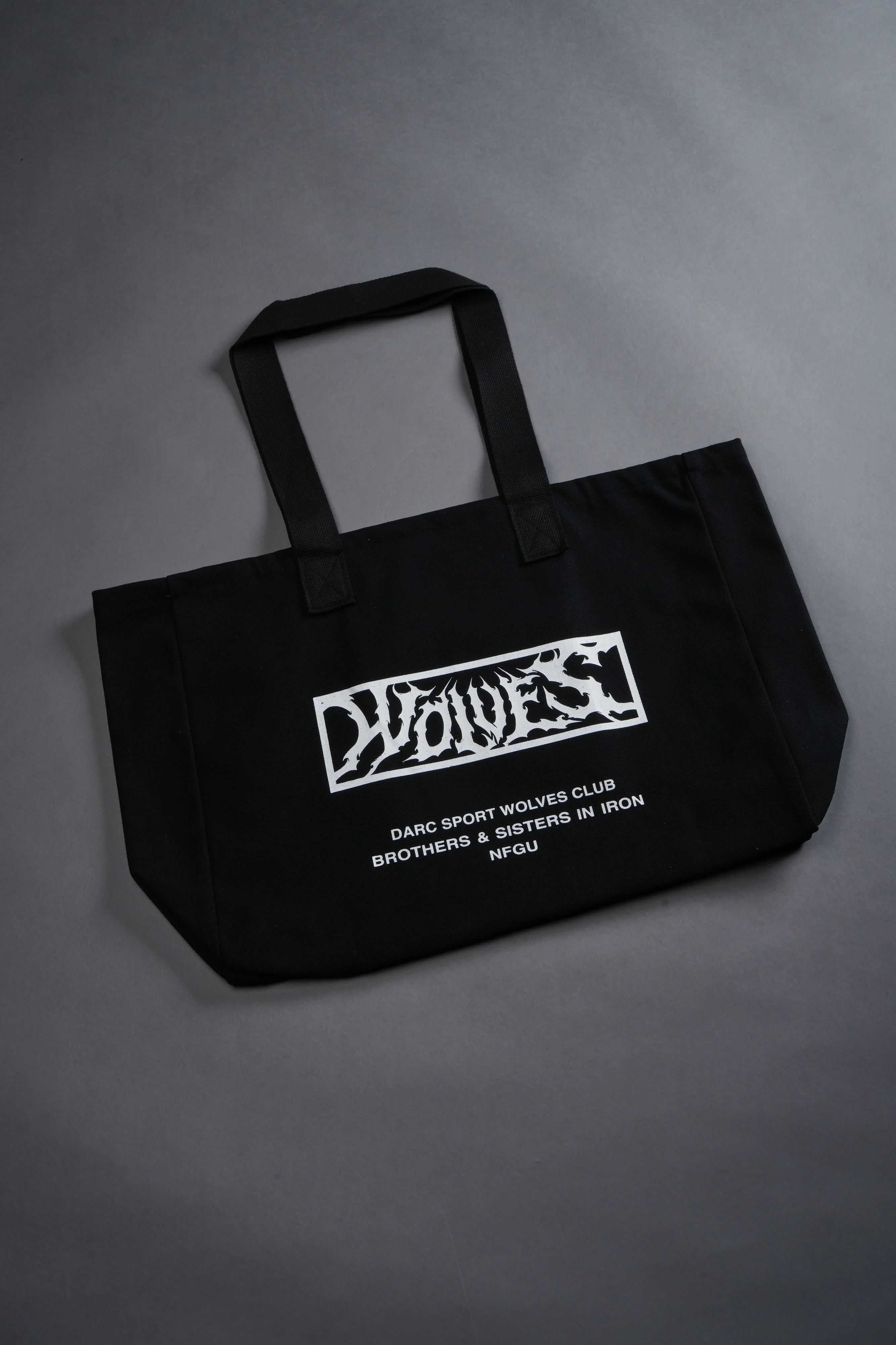 Shielded Heart Canvas Tote Bag in Black - Image 5