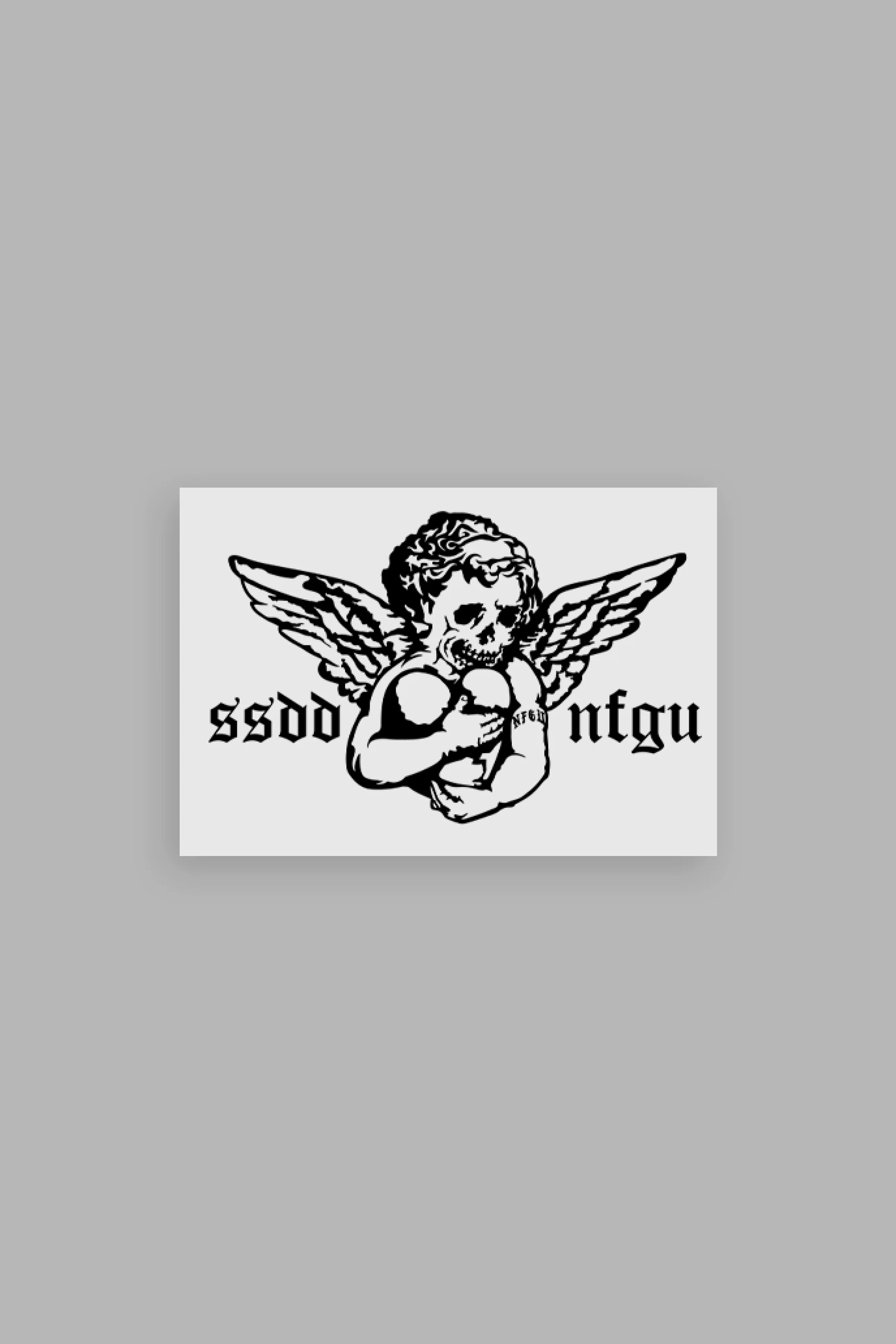 Shielded Heart Large Sticker in Black