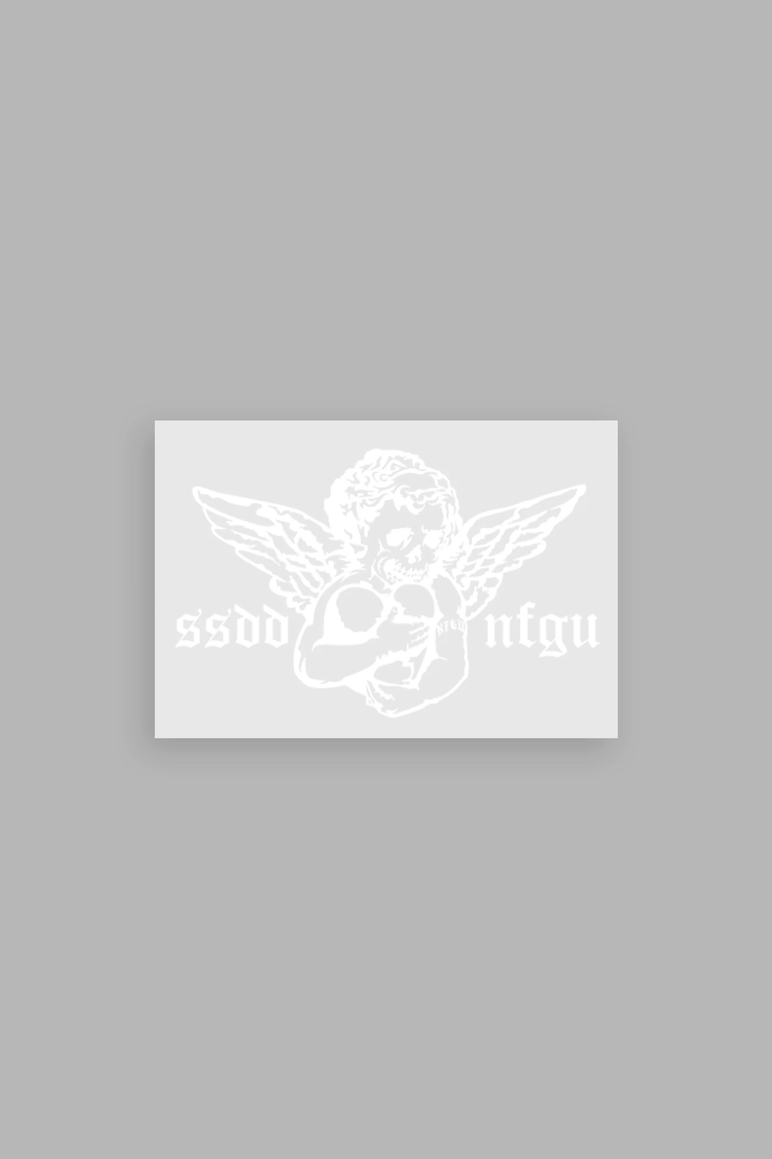 Shielded Heart Large Sticker in White