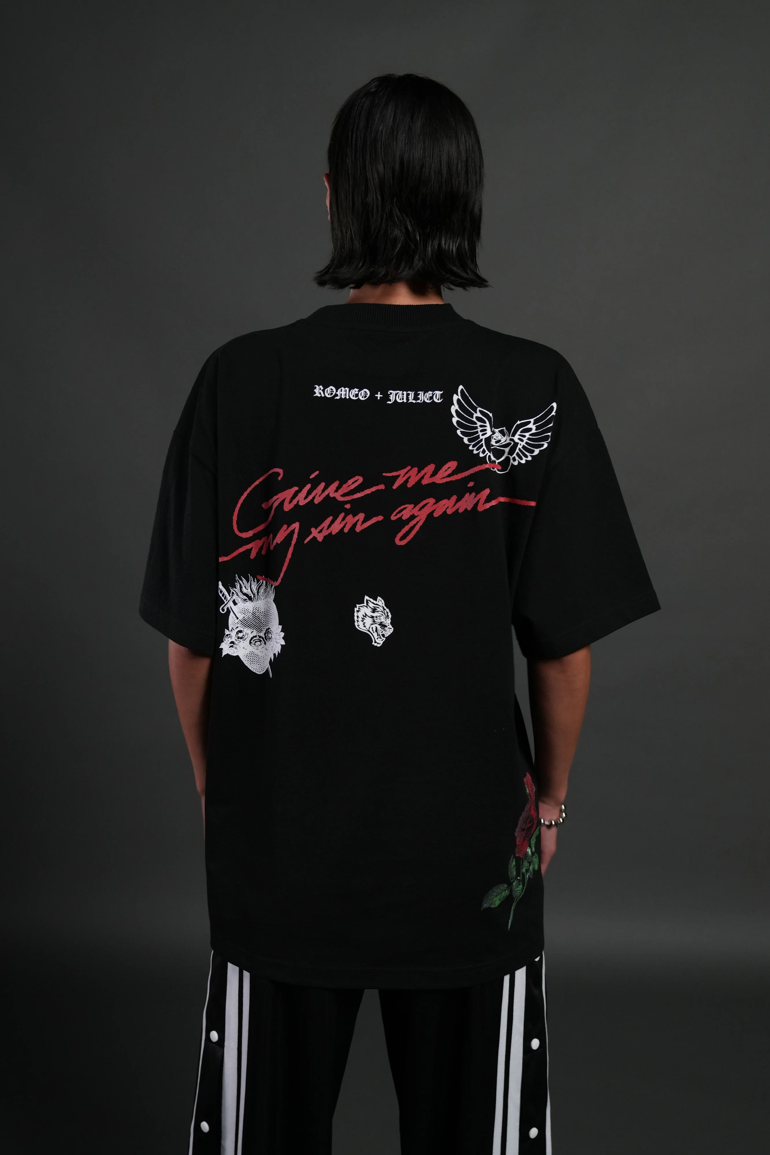 Sin Again Unisex Grunge Tee in Black - Image 10