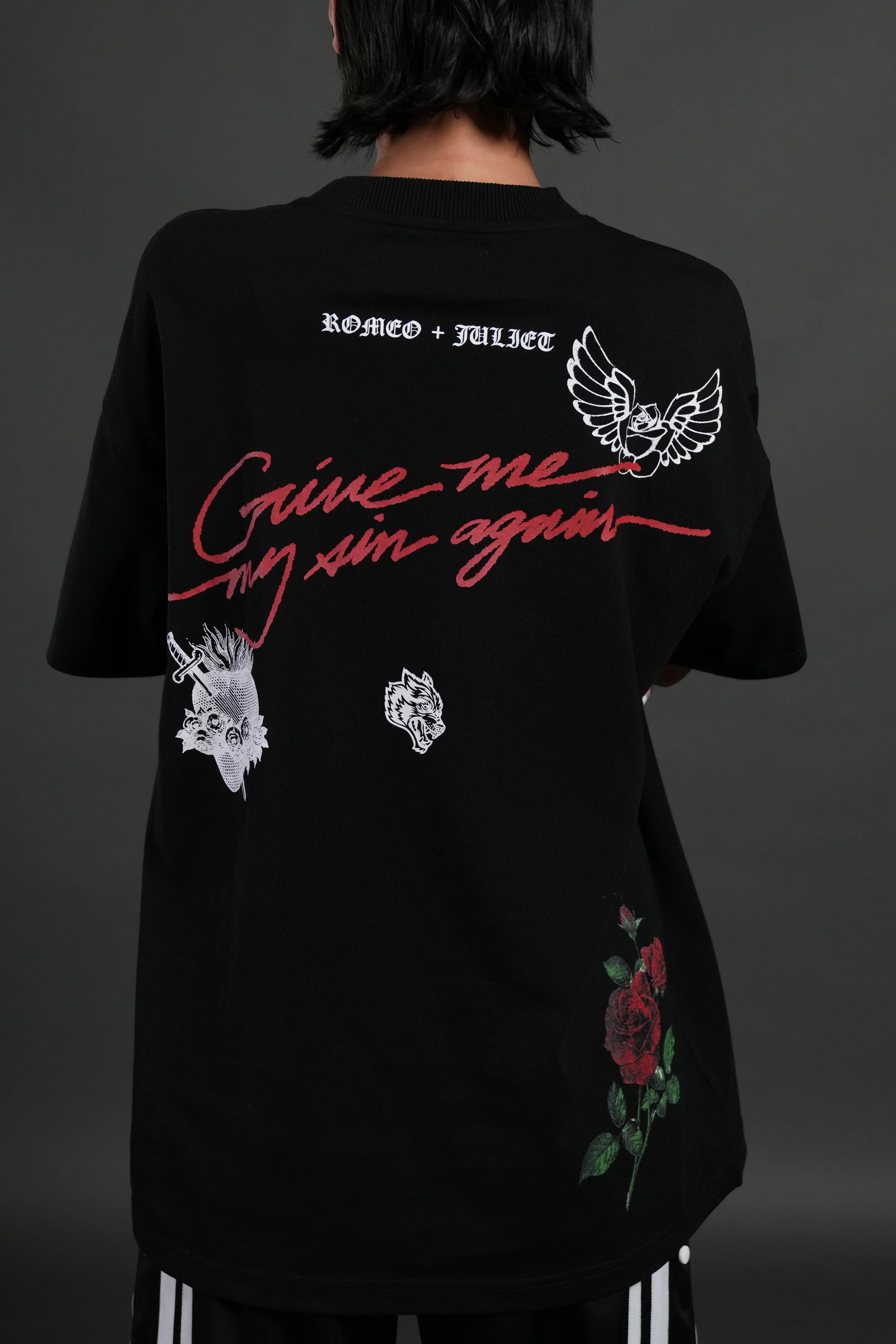 Sin Again Unisex Grunge Tee in Black - Image 12