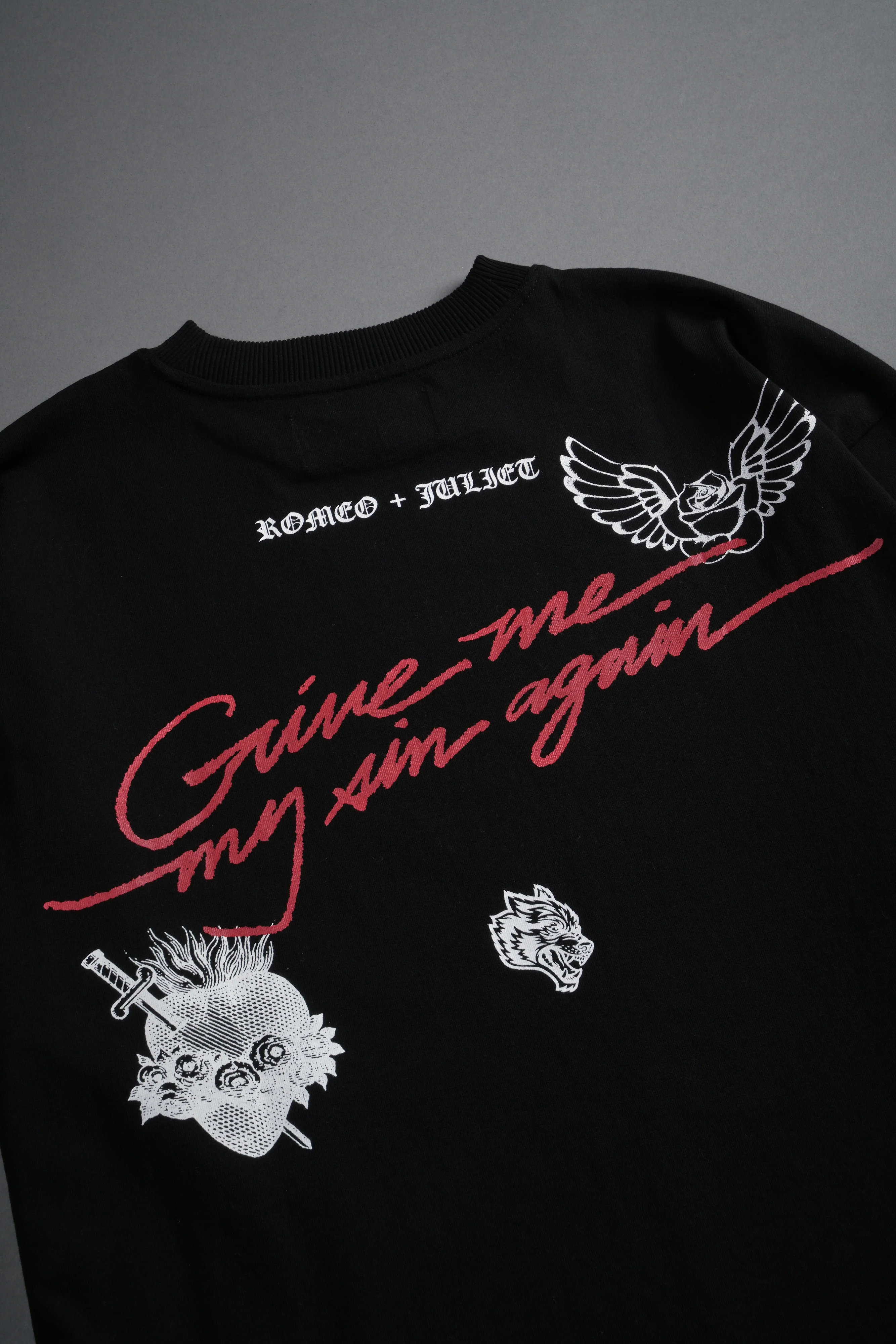 Sin Again Unisex Grunge Tee in Black - Image 13