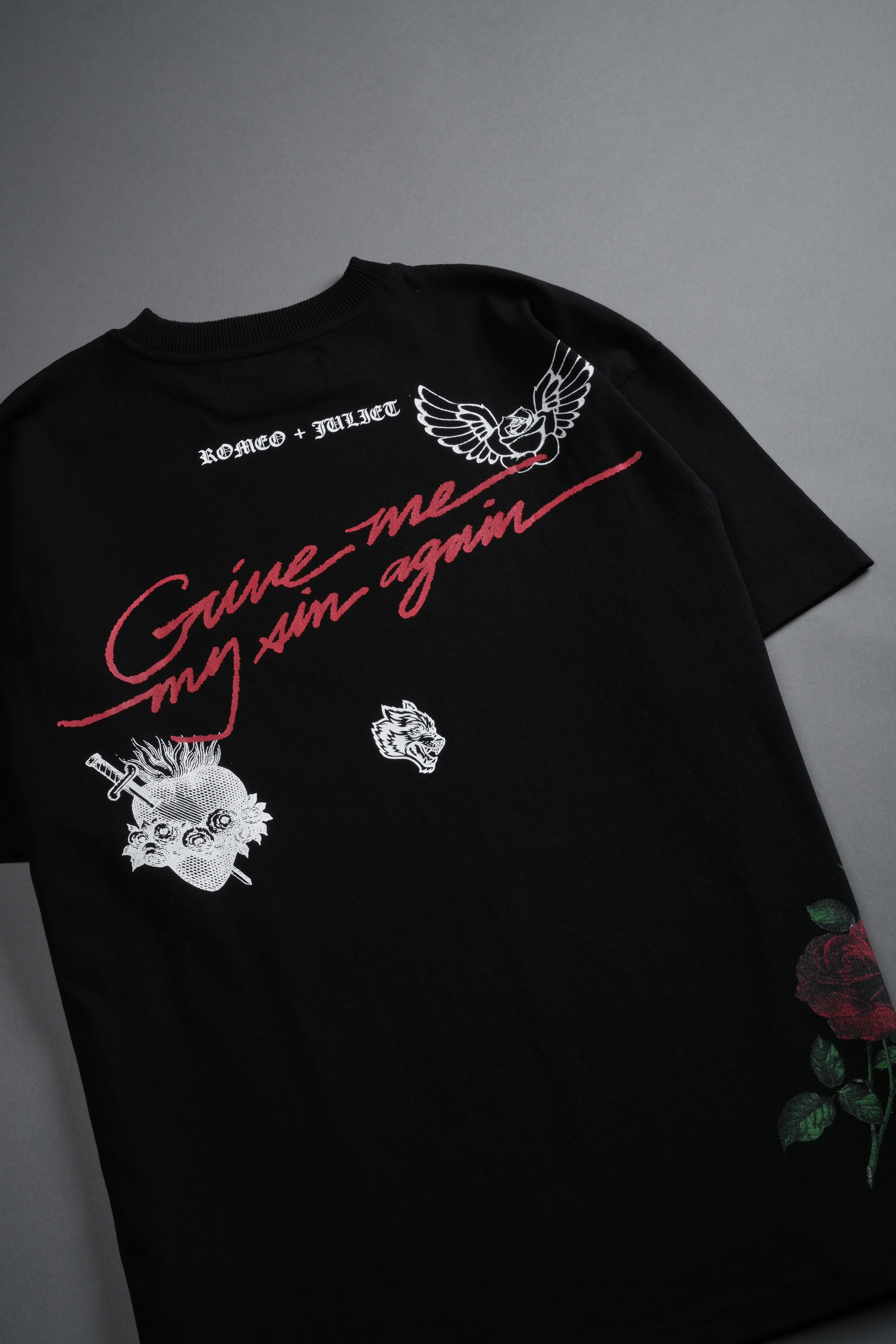 Sin Again Unisex Grunge Tee in Black - Image 16