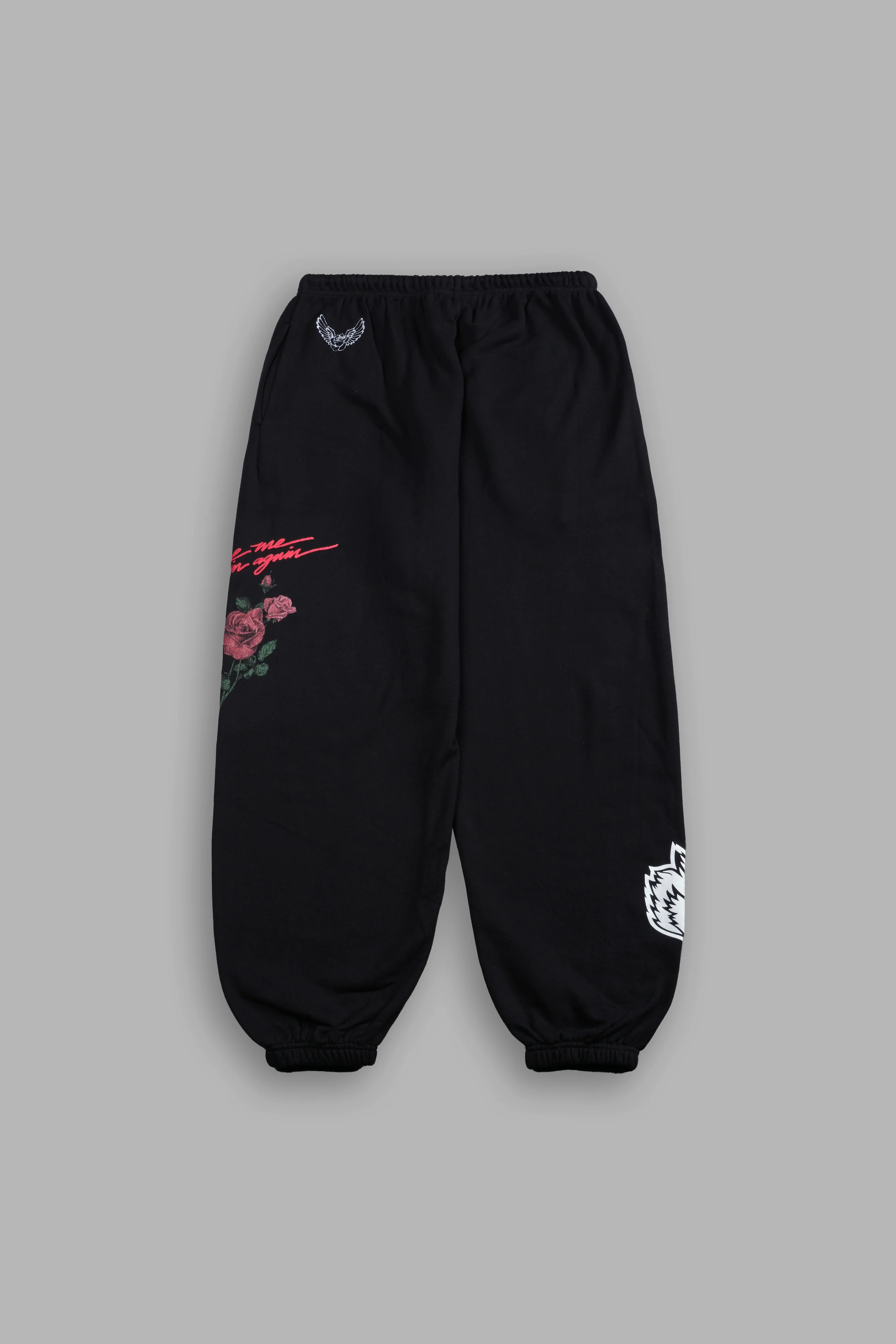 Sin Again Unisex Lightweight Lounger Sweat Pants in Black - Image 3