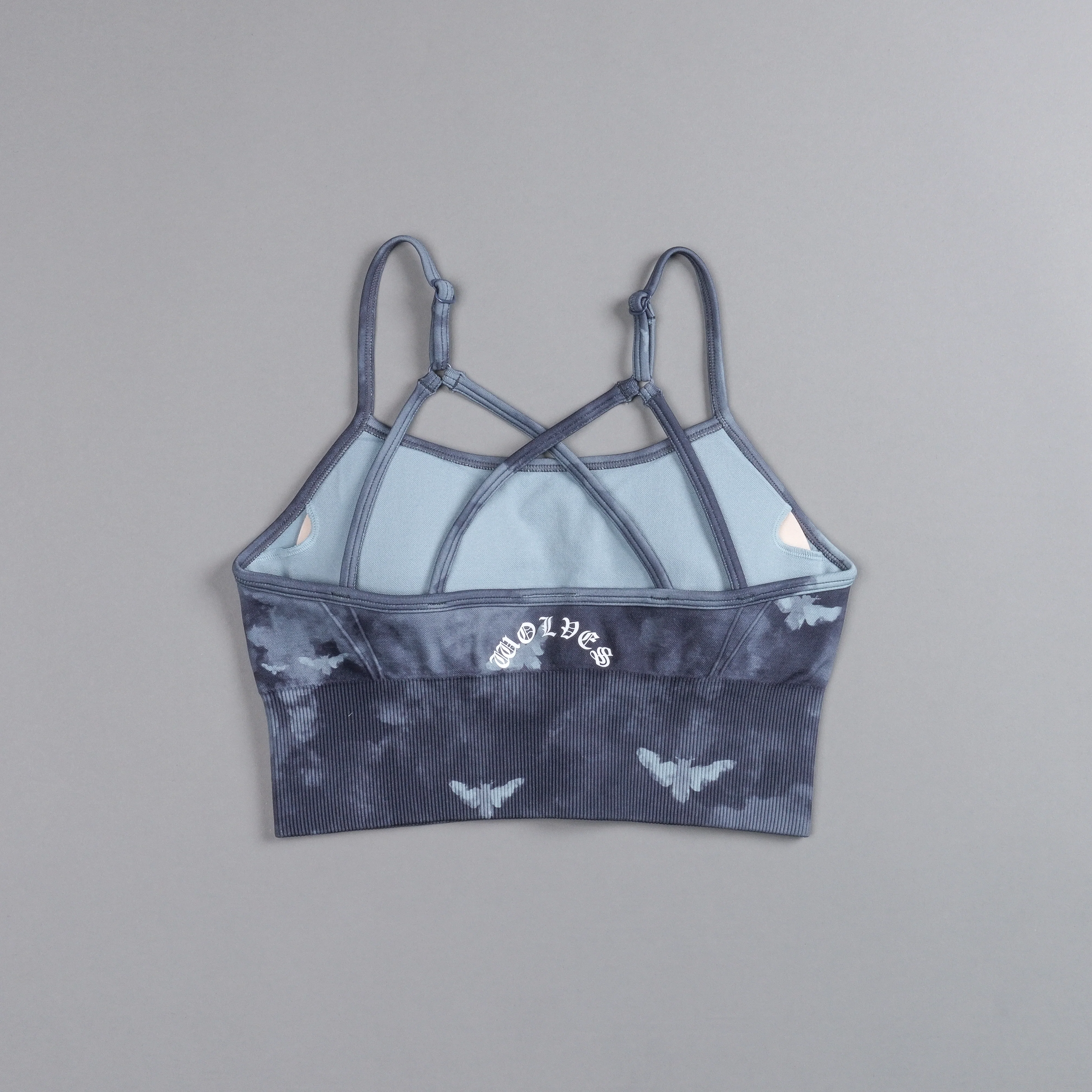 Single Wolf Chopper "Everson Seamless" Huxley Bra in Blue Lagoon Death Moth Ghost Clouds - Image 4
