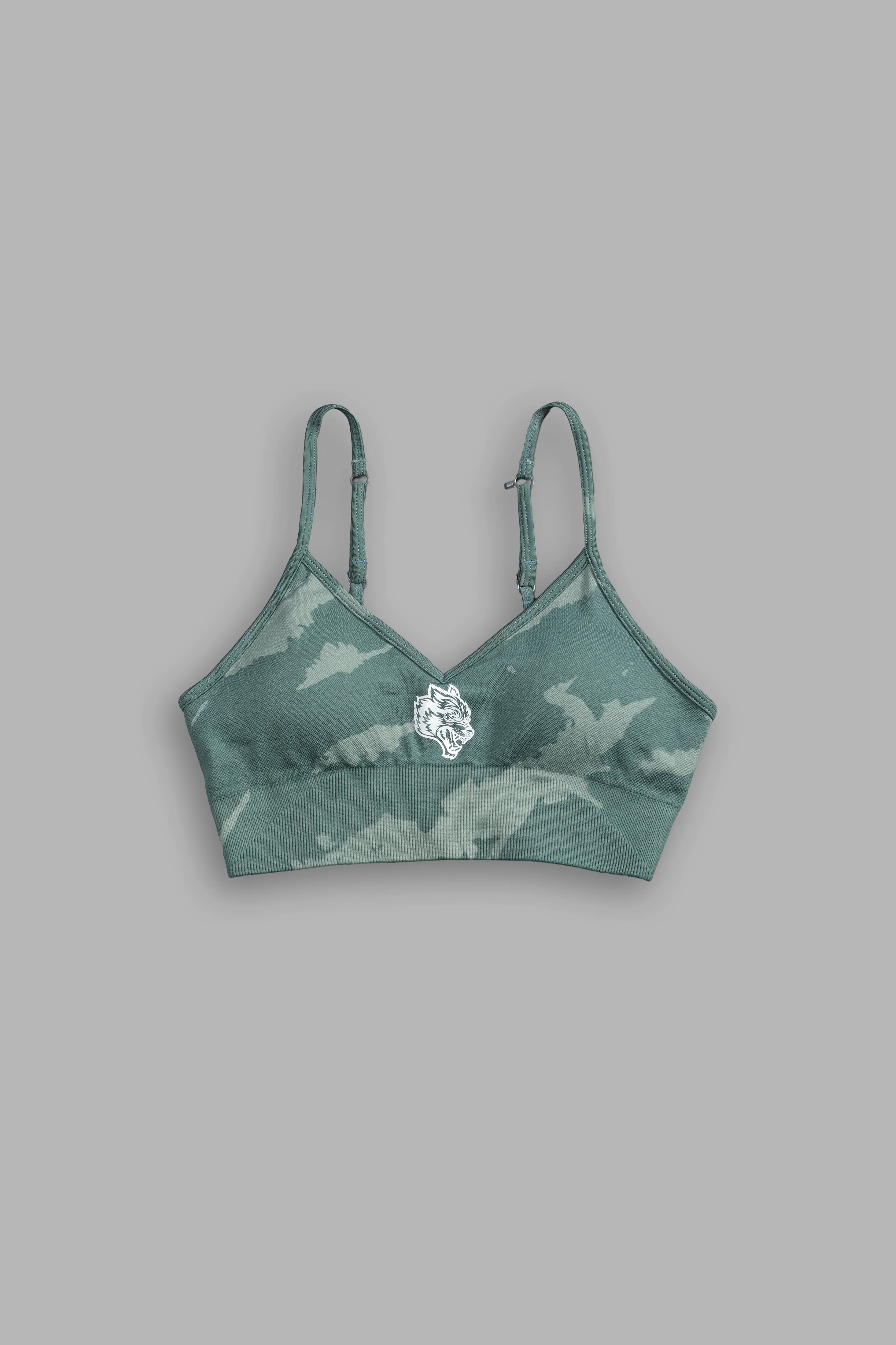 Single Wolf "Everson Seamless" Huxley Bra in Hunter Green Native Camo - Image 3