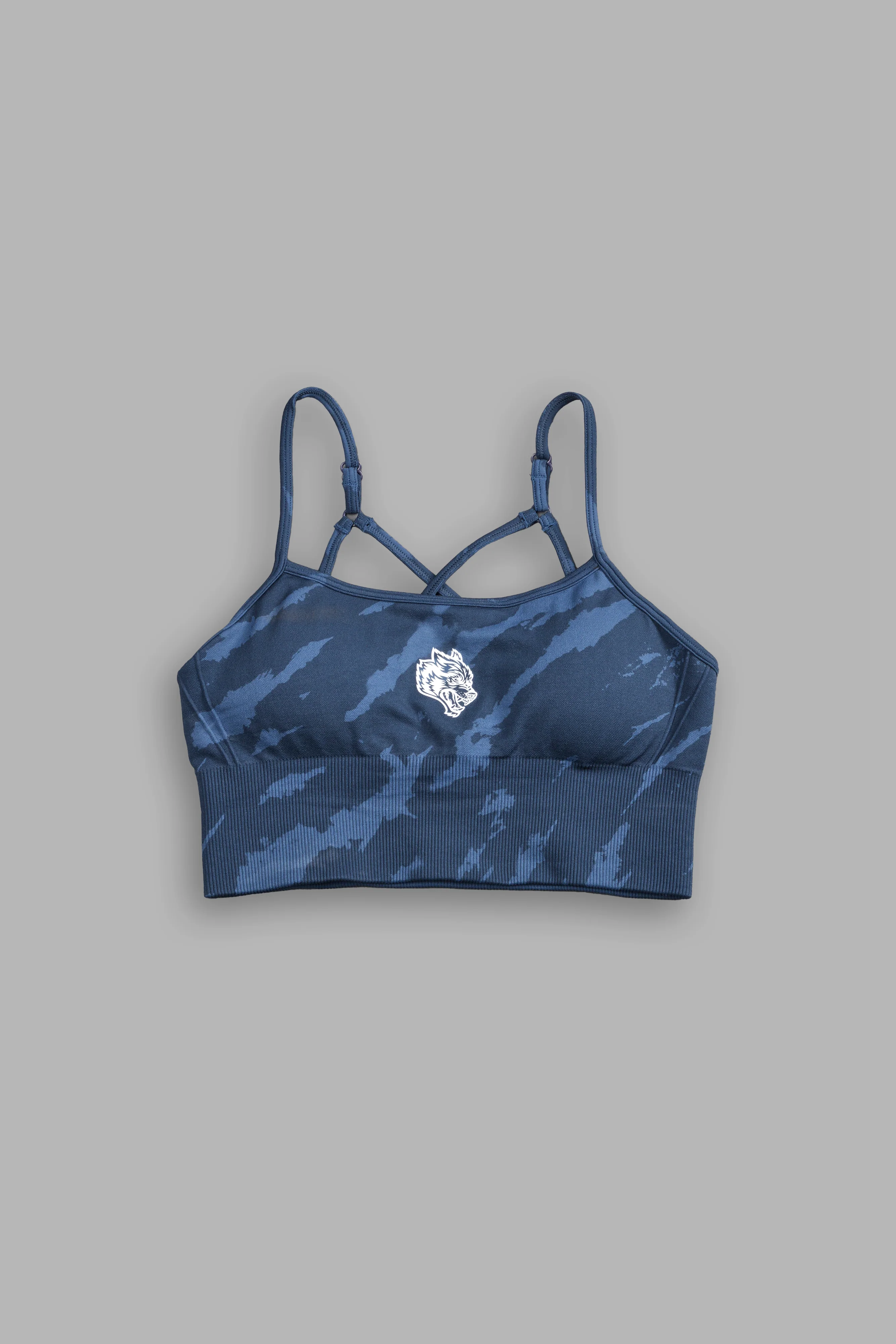 Single Wolf "Everson Seamless" Huxley Bra in Ocean Blue Native Camo - Image 3
