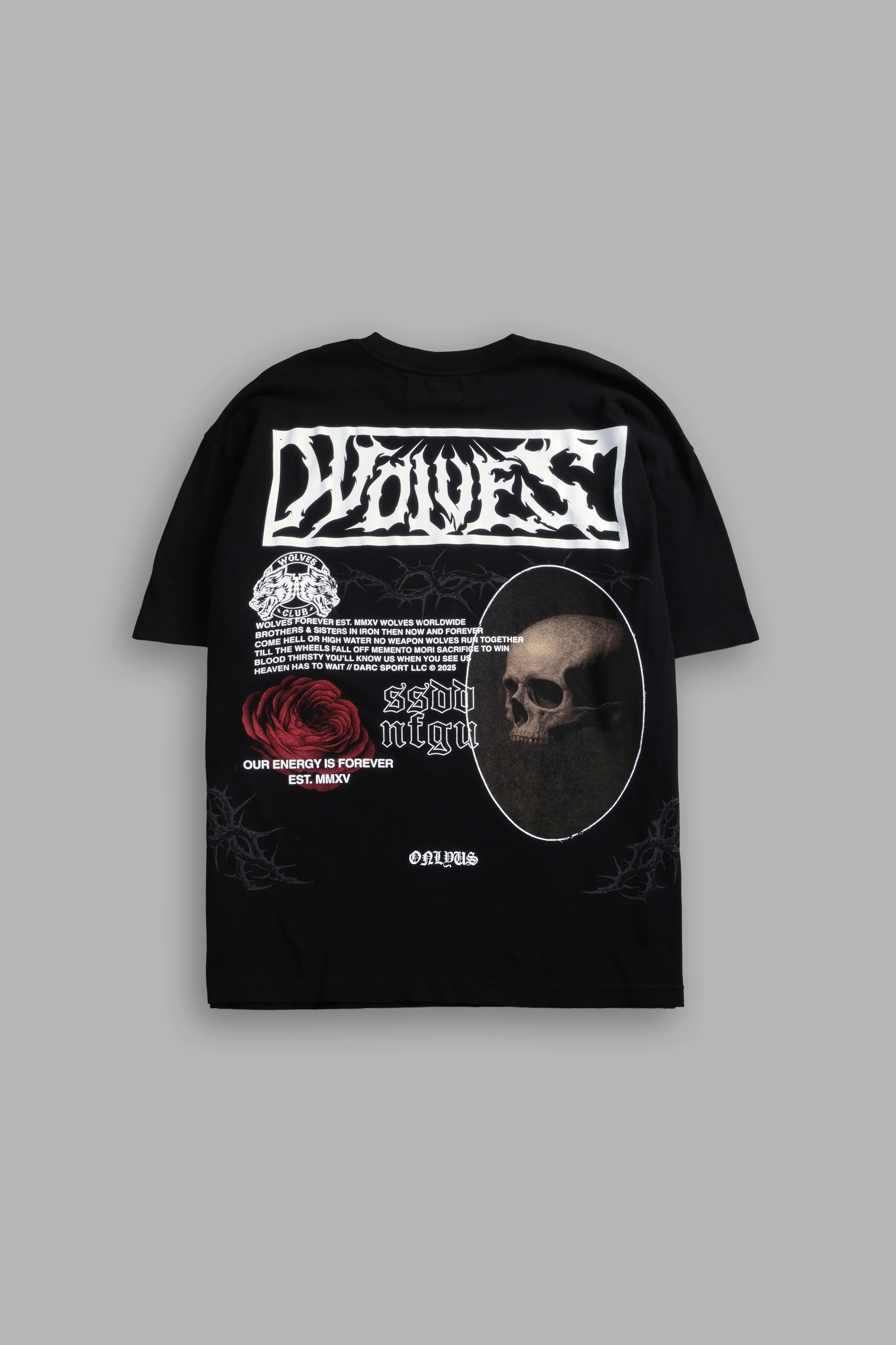 Skull Flower "Premium" Oversized Tee in Black