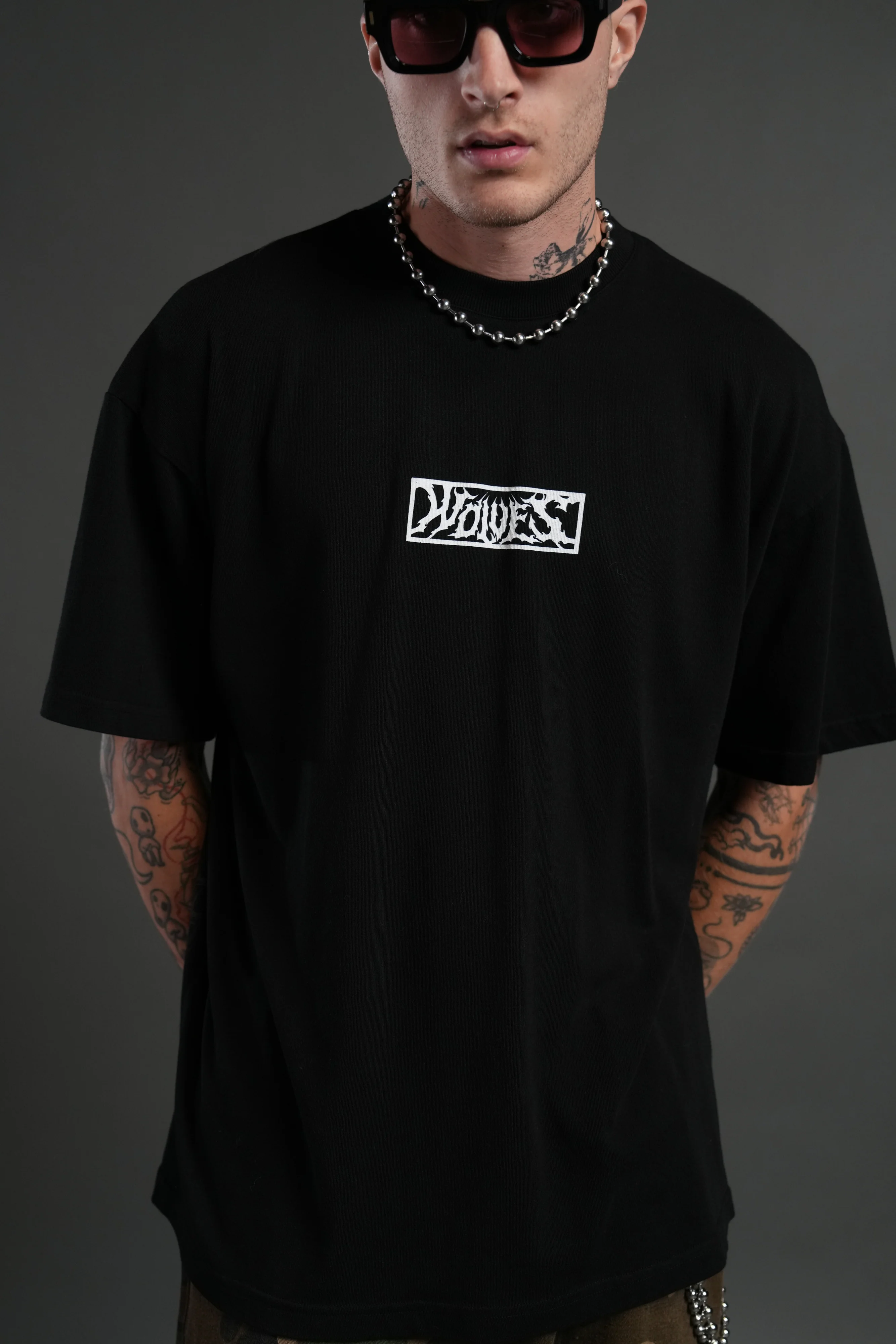 Skull Flower "Premium" Oversized Tee in Black - Image 7