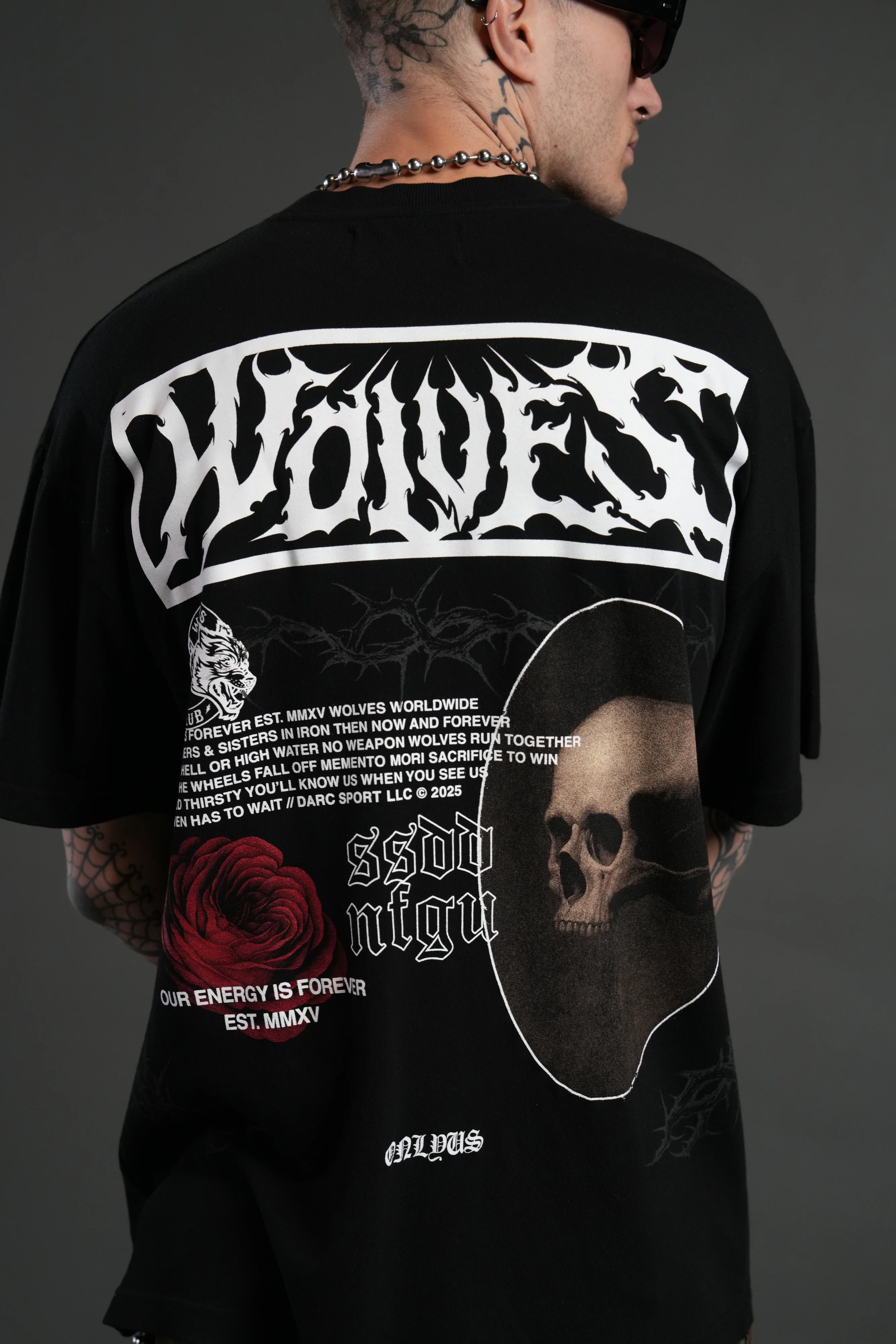 Skull Flower "Premium" Oversized Tee in Black - Image 8
