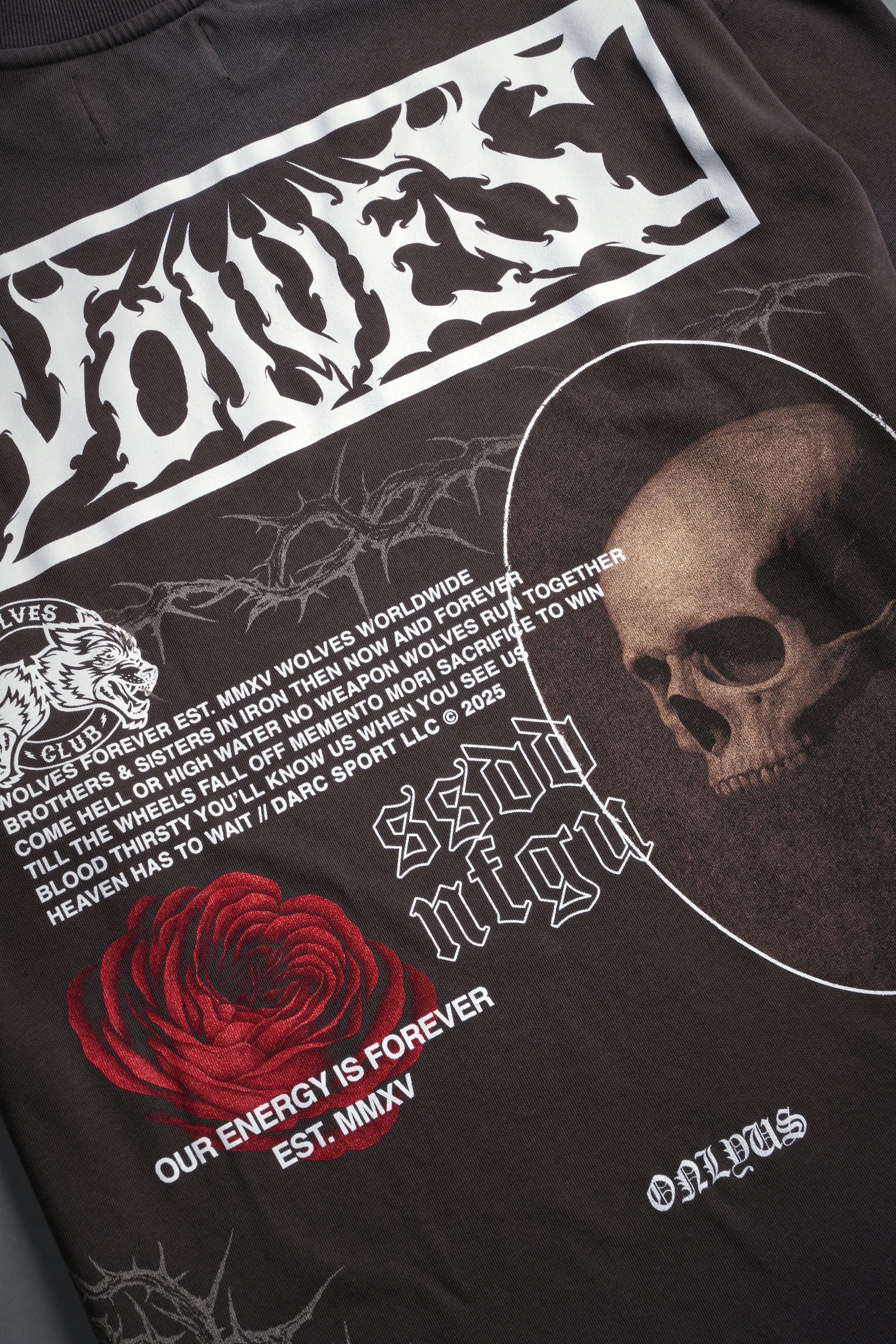 Skull Flower "Premium" Oversized Tee in Darc Brown Drift Wash - Image 11