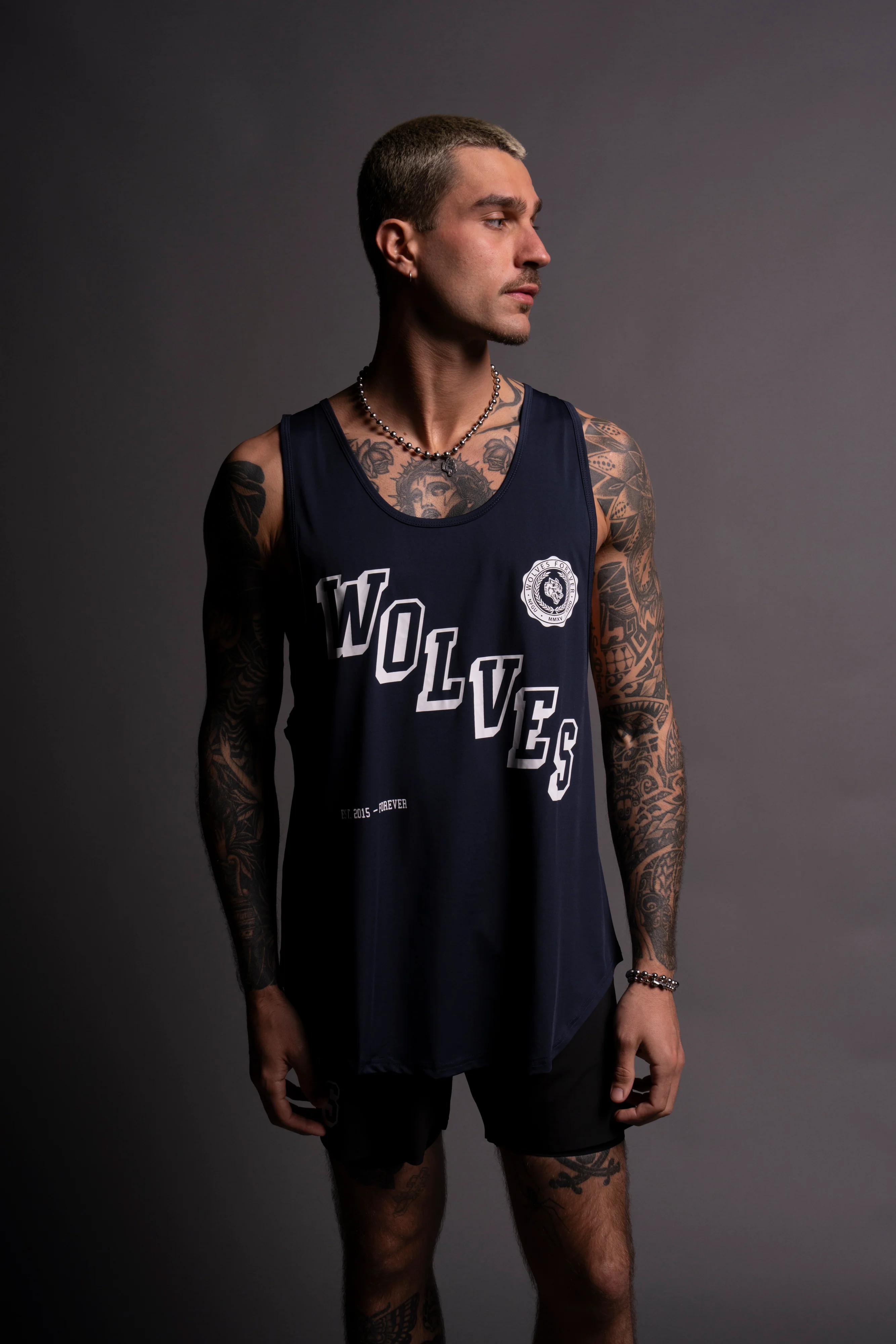 Stairs "Dry Wolf" (Drop) Tank in Navy - Image 3