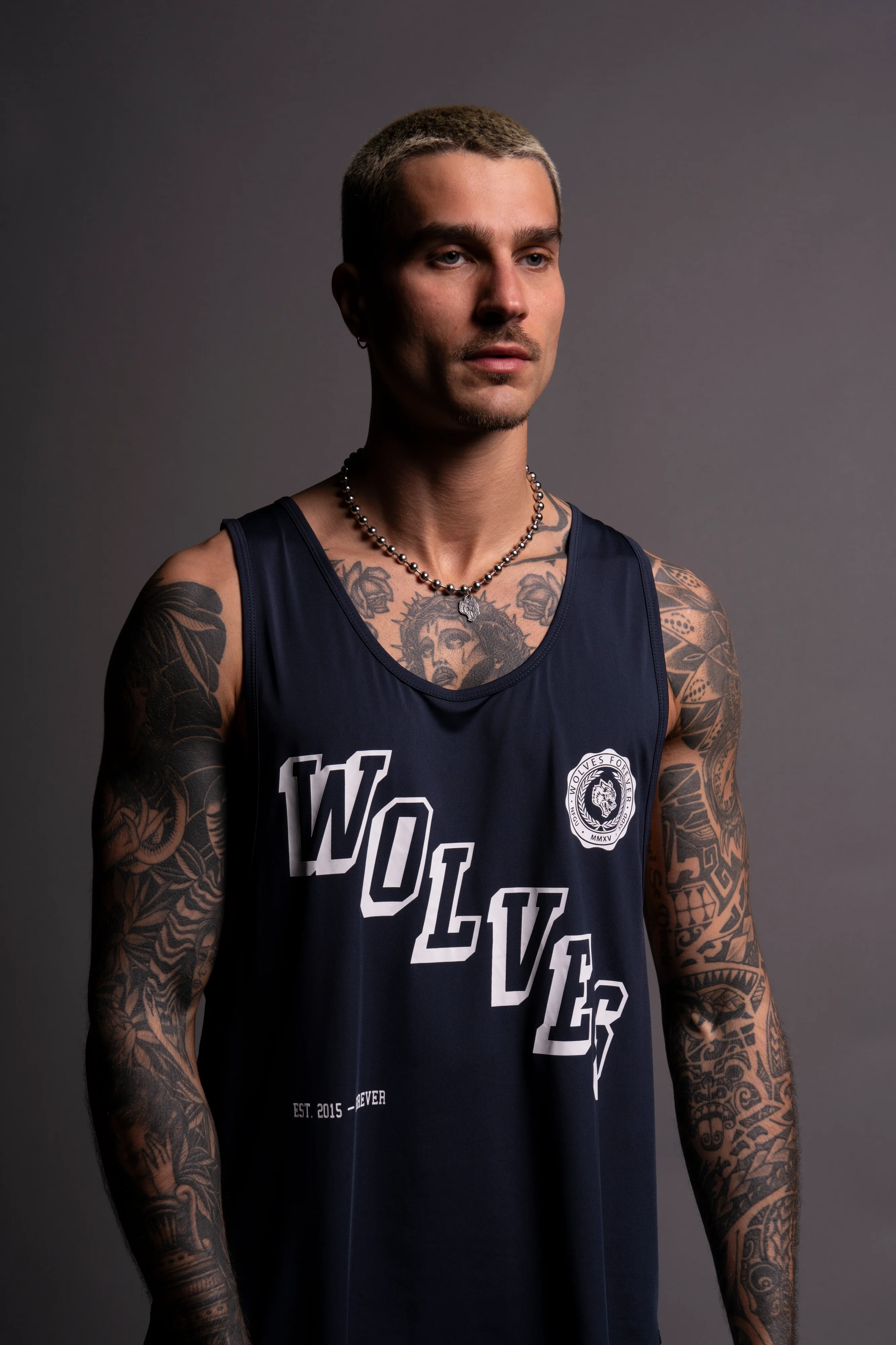 Stairs "Dry Wolf" (Drop) Tank in Navy - Image 7