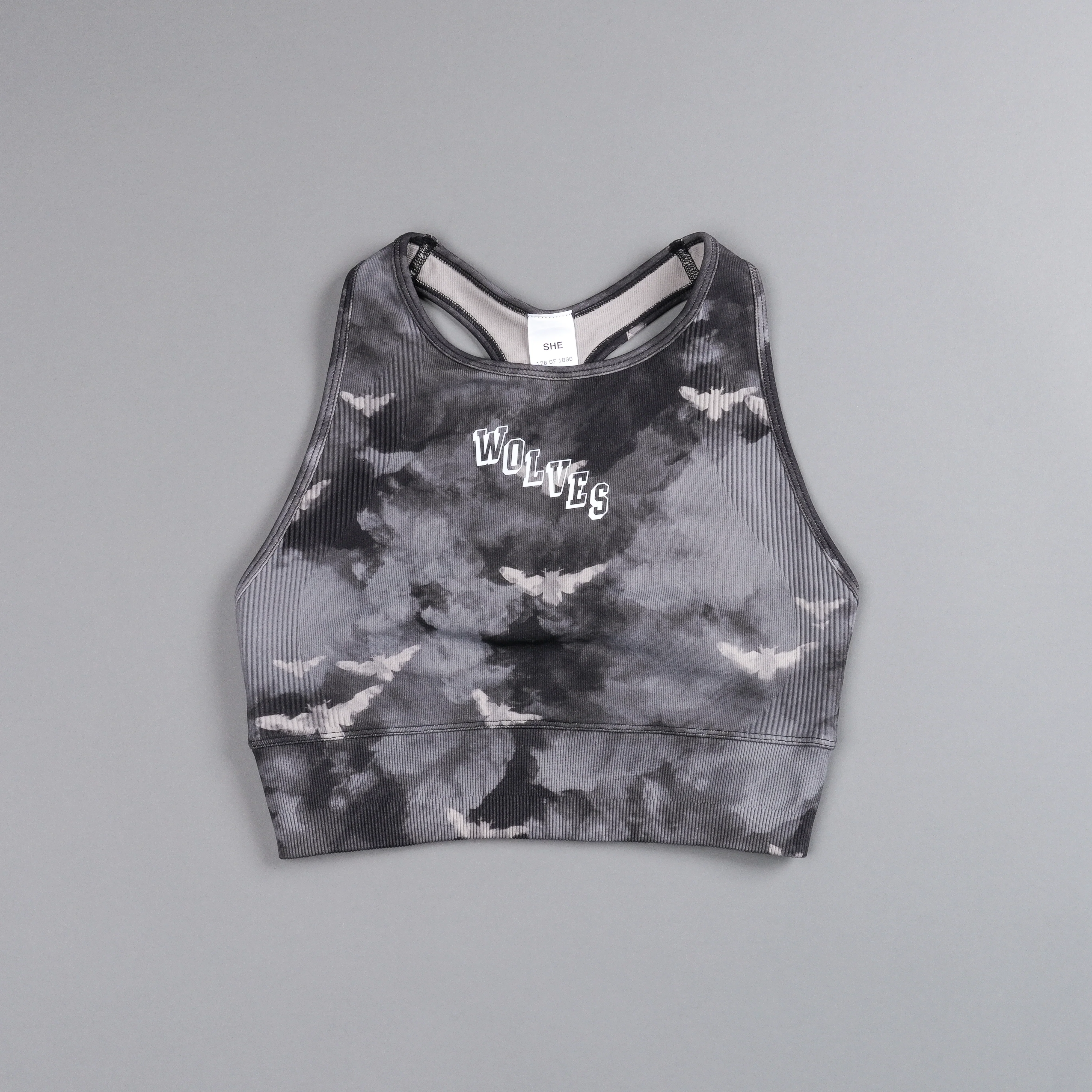 Stairs "Everson Seamless" Racerback Tank in Black Death Moth Ghost Clouds - Image 3