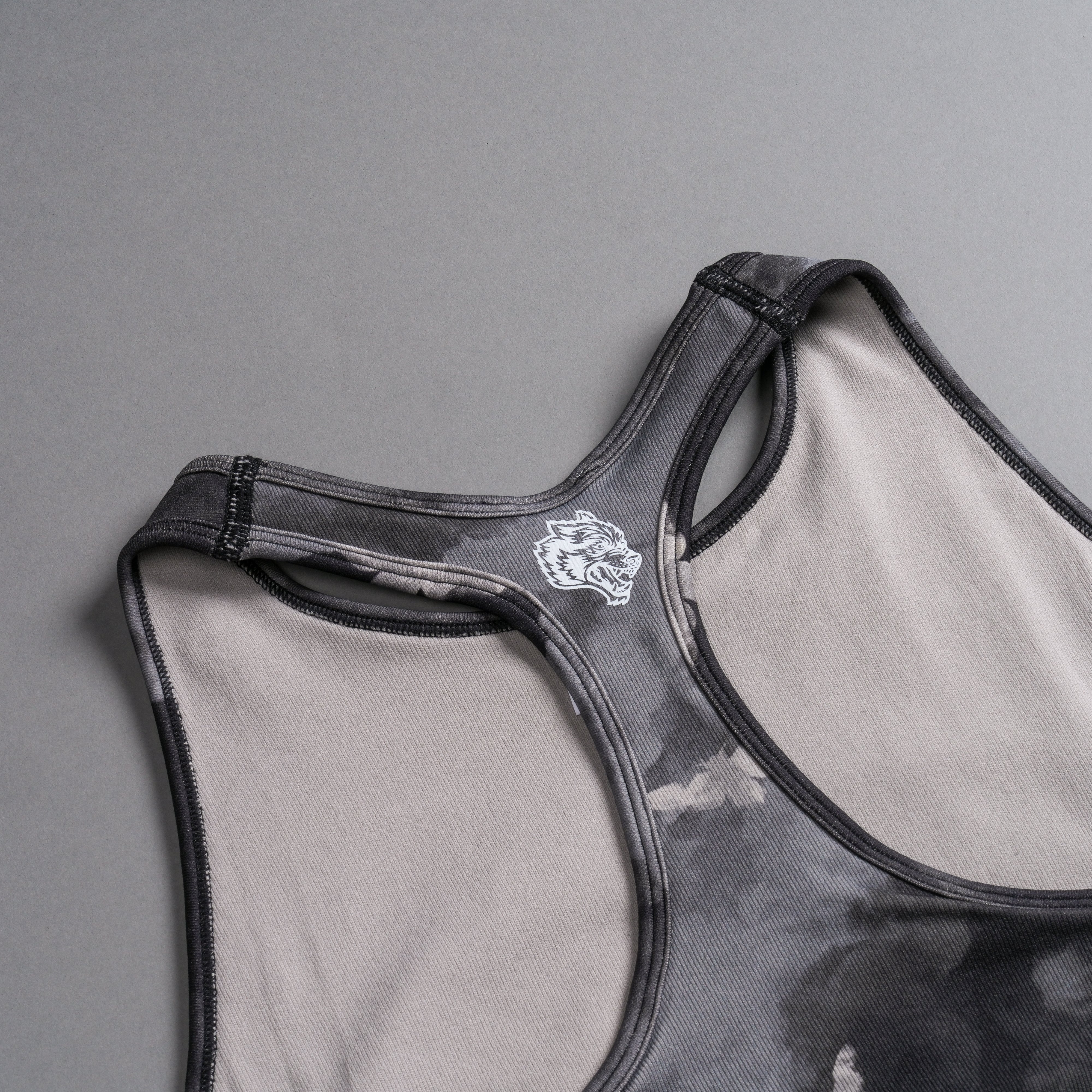 Stairs "Everson Seamless" Racerback Tank in Black Death Moth Ghost Clouds - Image 9