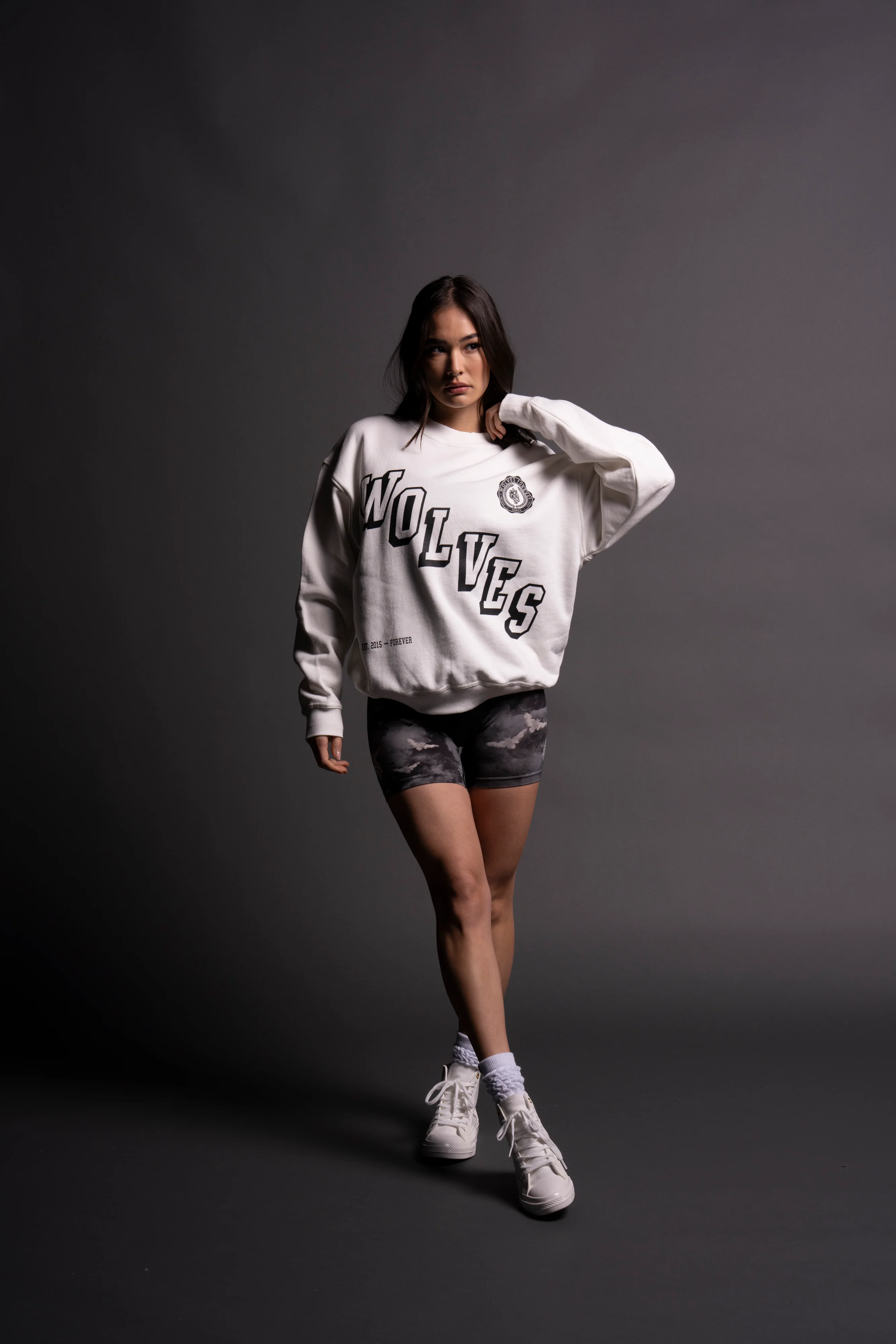 Stairs She "Cornell" Crewneck in Cream - Image 5