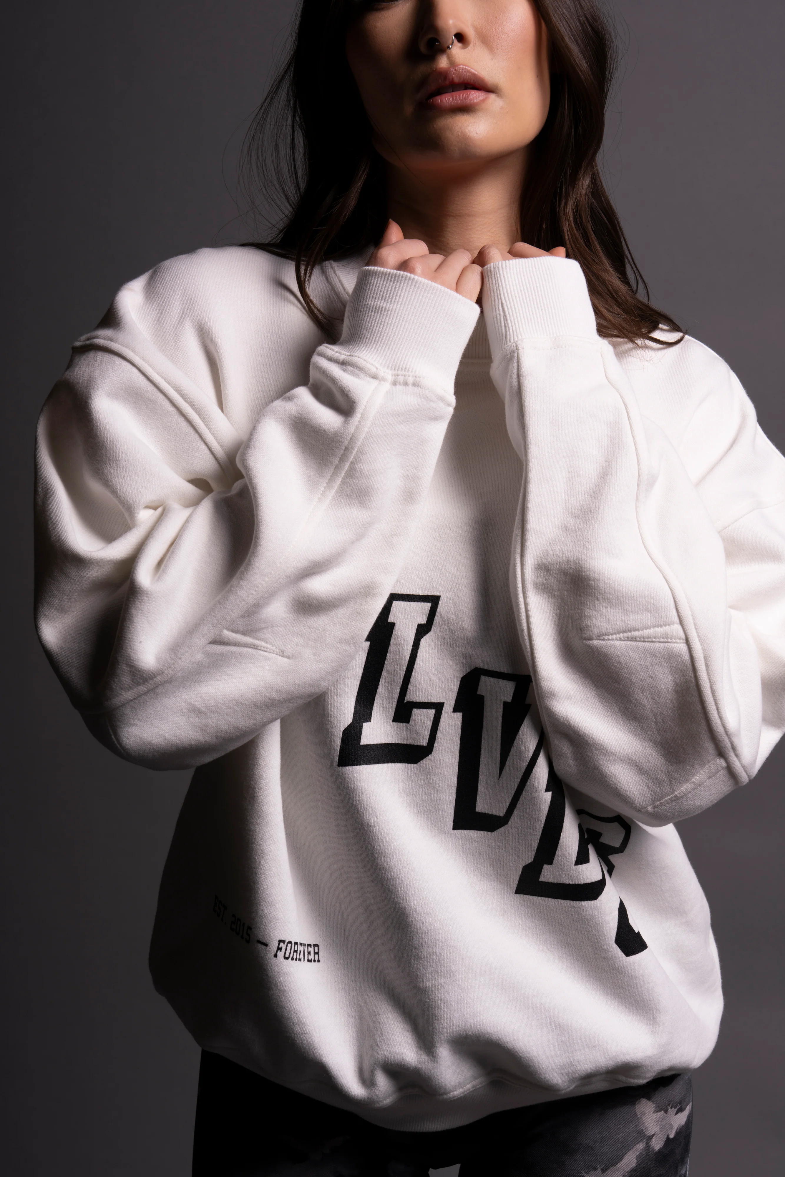 Stairs She "Cornell" Crewneck in Cream - Image 6